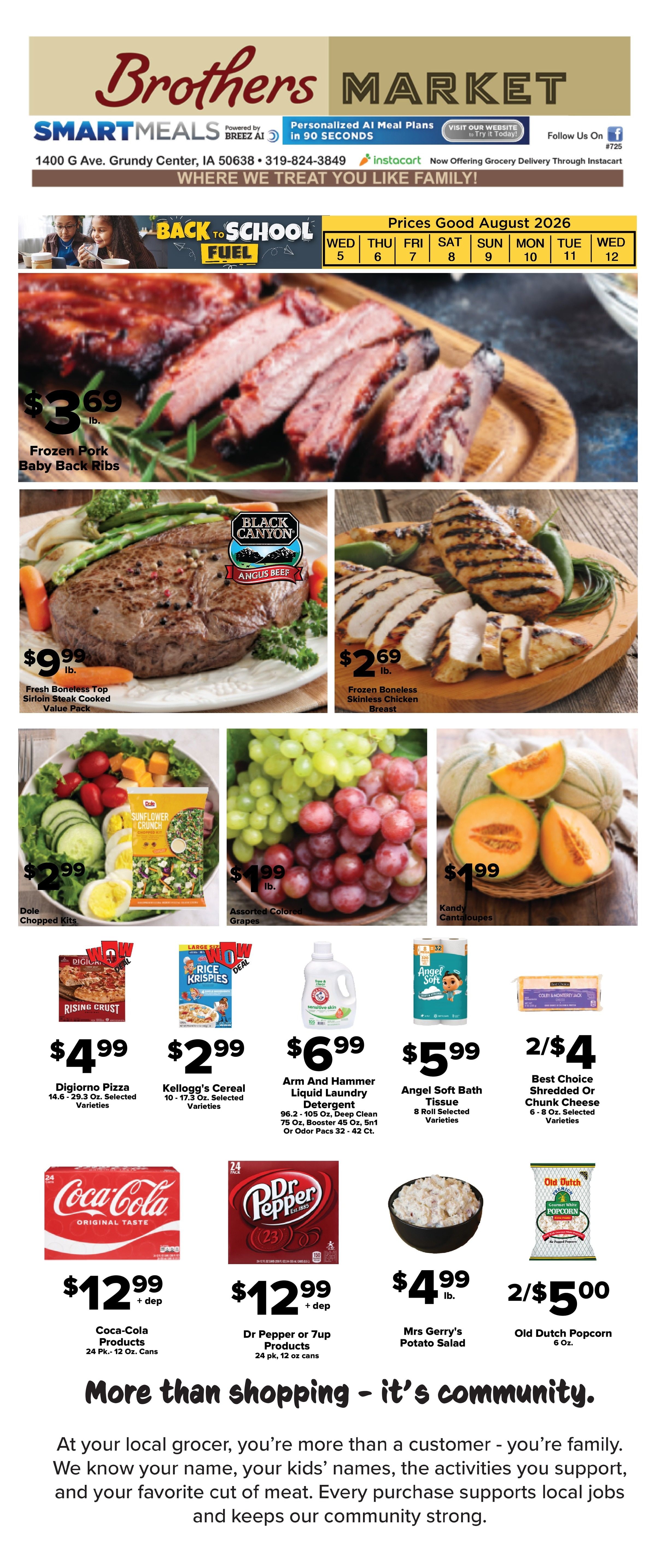 Brothers Market (Grundy Center, IA) Weekly Ad August 5 - 12, 2026