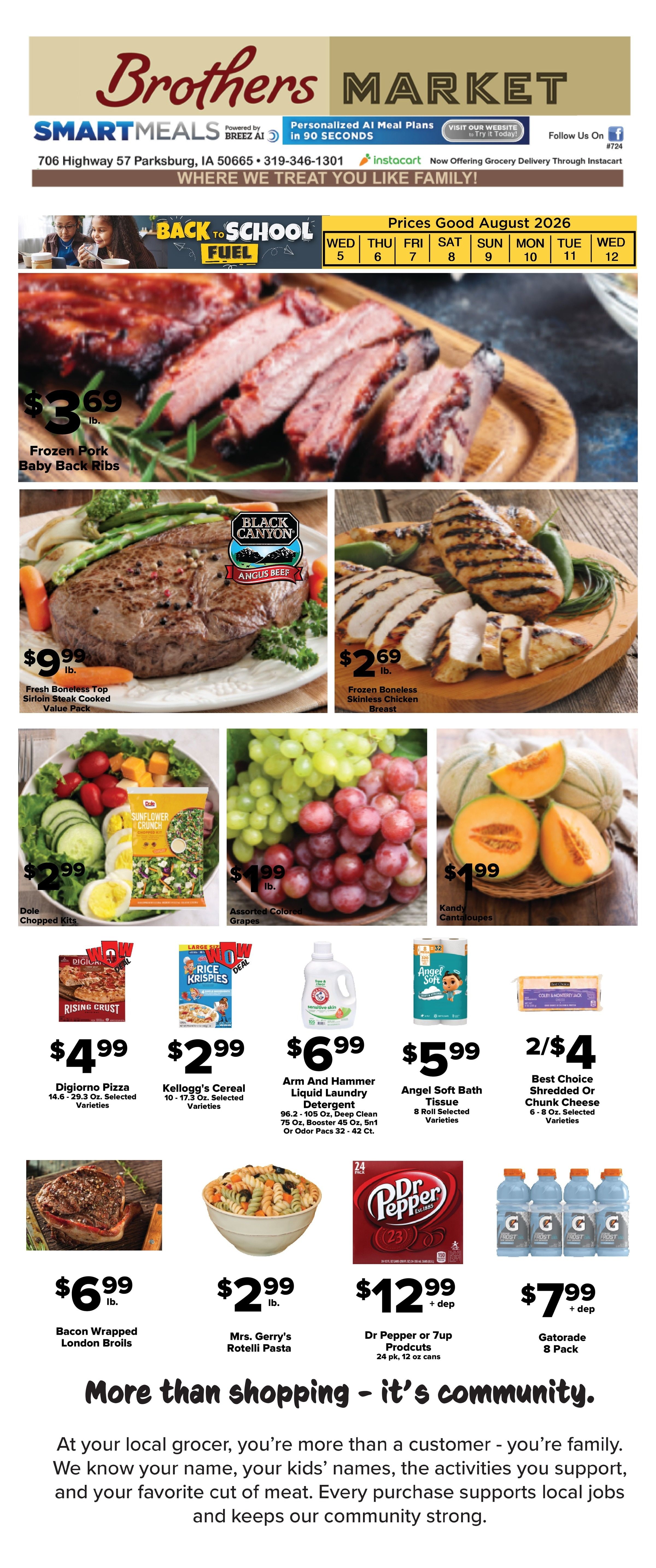 Brothers Market (Parkersburg, IA) Weekly Ad August 5 - 12, 2026