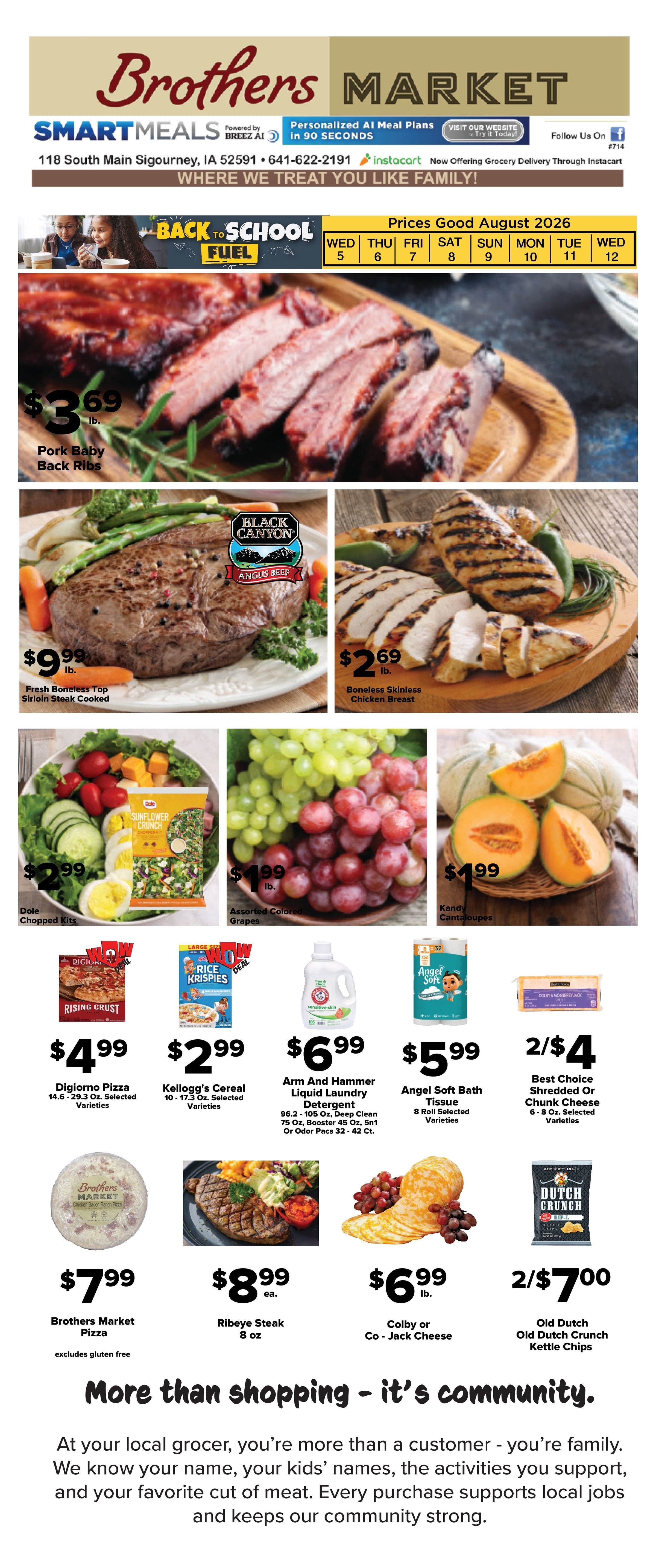 Brothers Market (Sigourney, IA) Weekly Ad August 5 - 12, 2026
