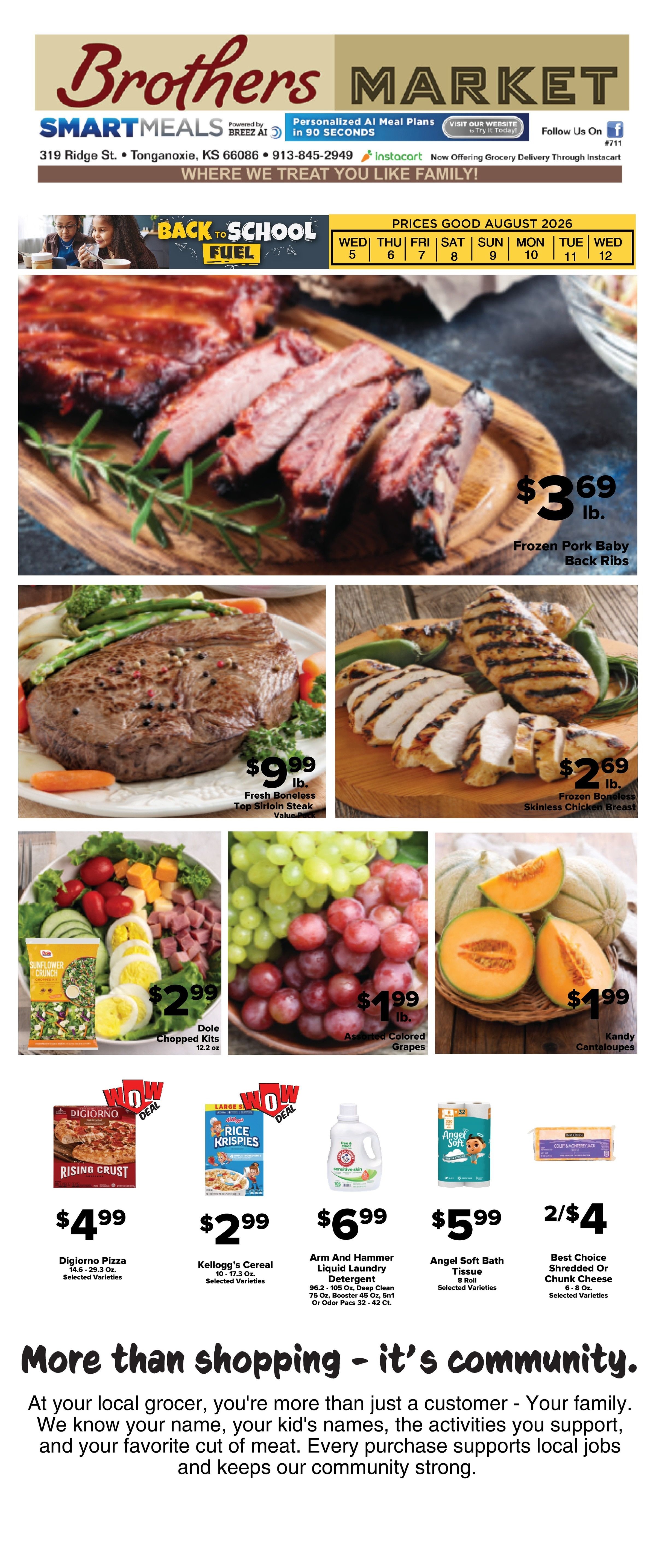 Brothers Market (Tonganoxie, KS) Weekly Ad August 5 - 12, 2026