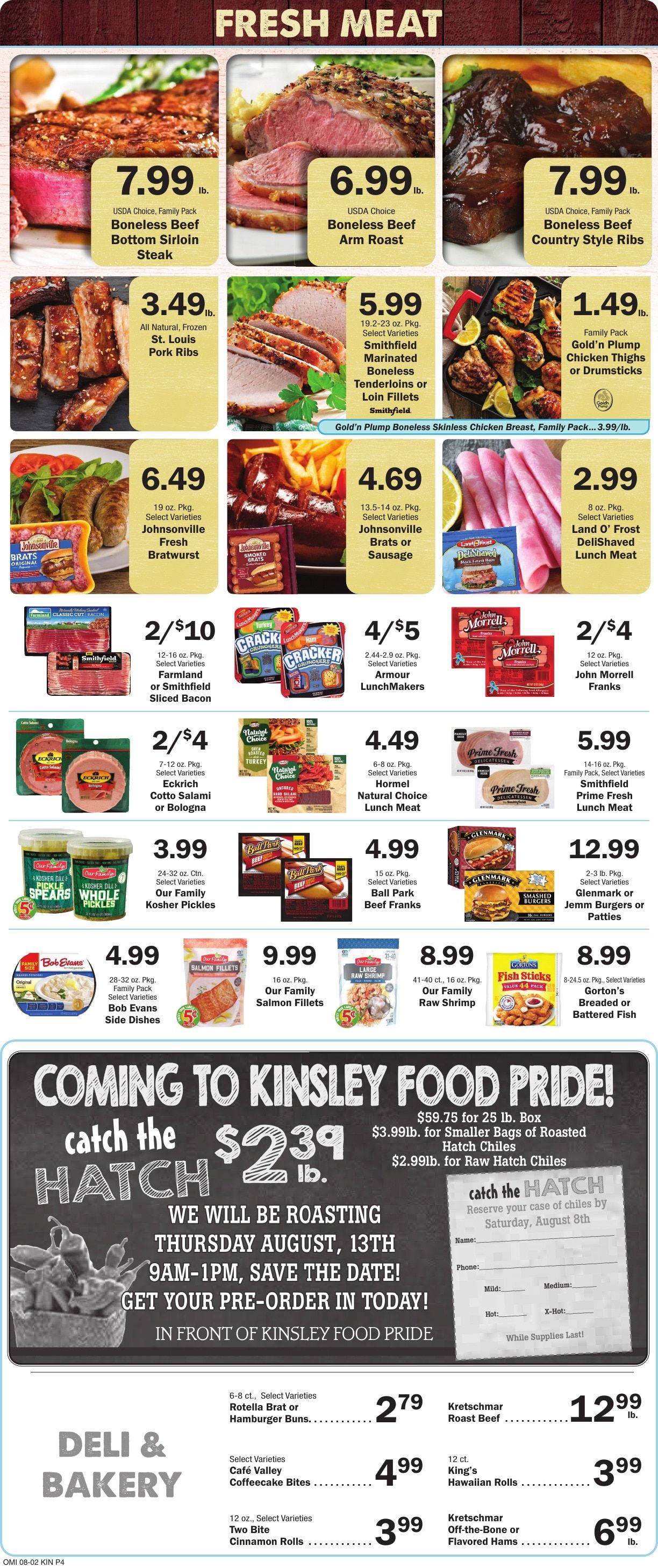 Kinsley Food Pride Weekly Ad August 5 - 11, 2026