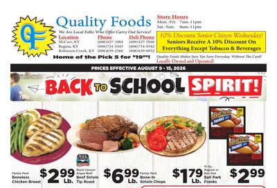 Quality Foods - Buskirk Weekly Ad August 9 - 15, 2026
