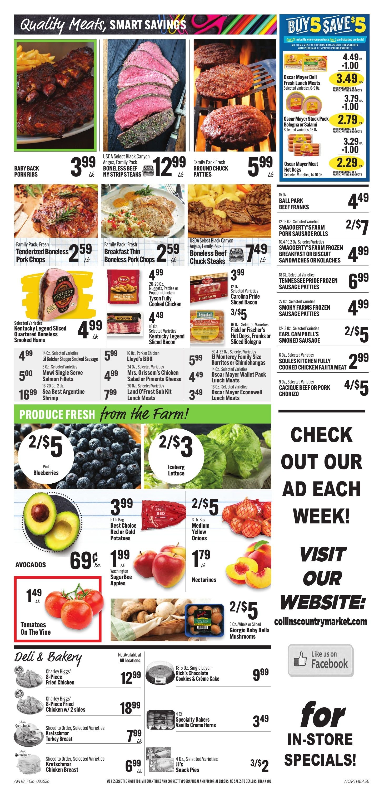 Collins Country Market Weekly Ad August 5 - 11, 2026