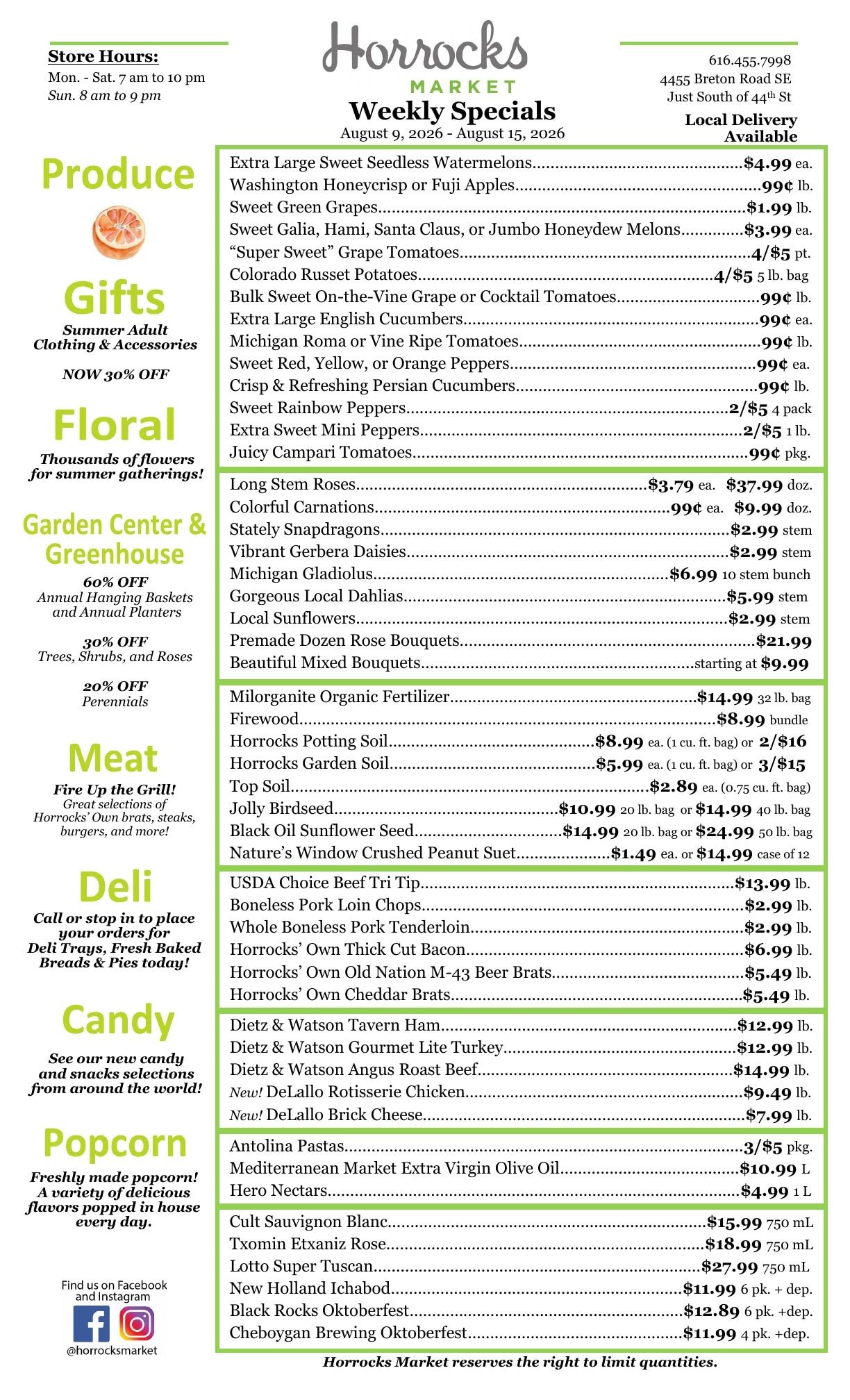 Horrocks Market Weekly Ad August 9 - 15, 2026
