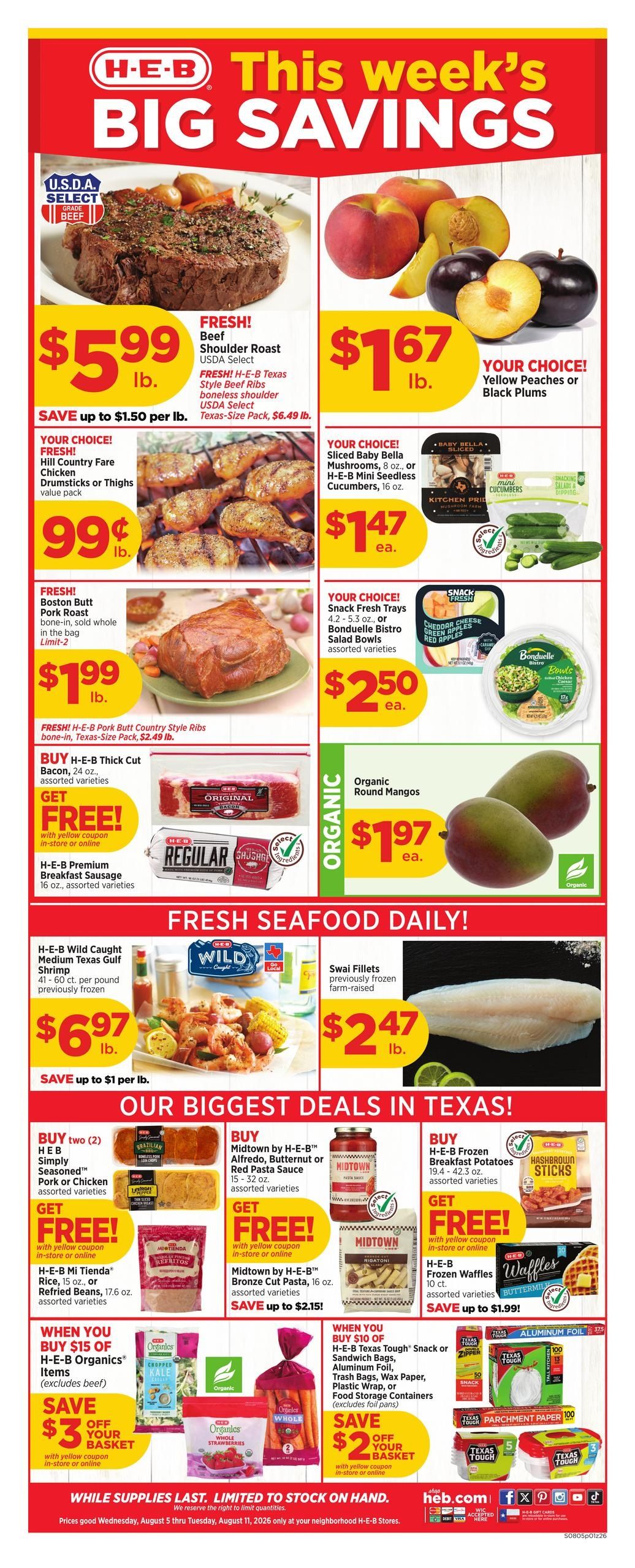 H-E-B (Ingleside Area, TX) Weekly Ad August 5 - 11, 2026