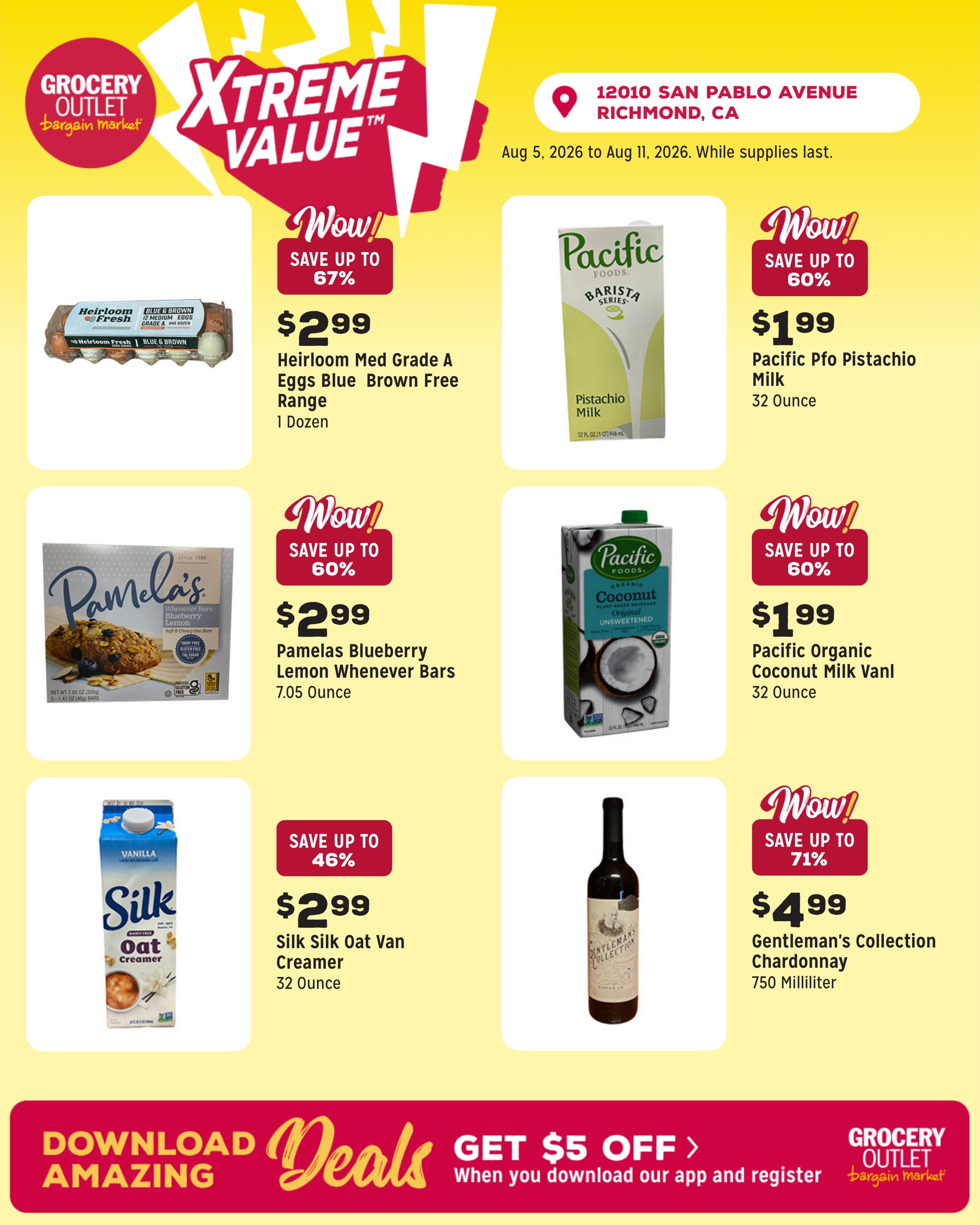 Grocery Outlet (El Cerrito Area, CA) Weekly Ad August 5 - 11, 2026