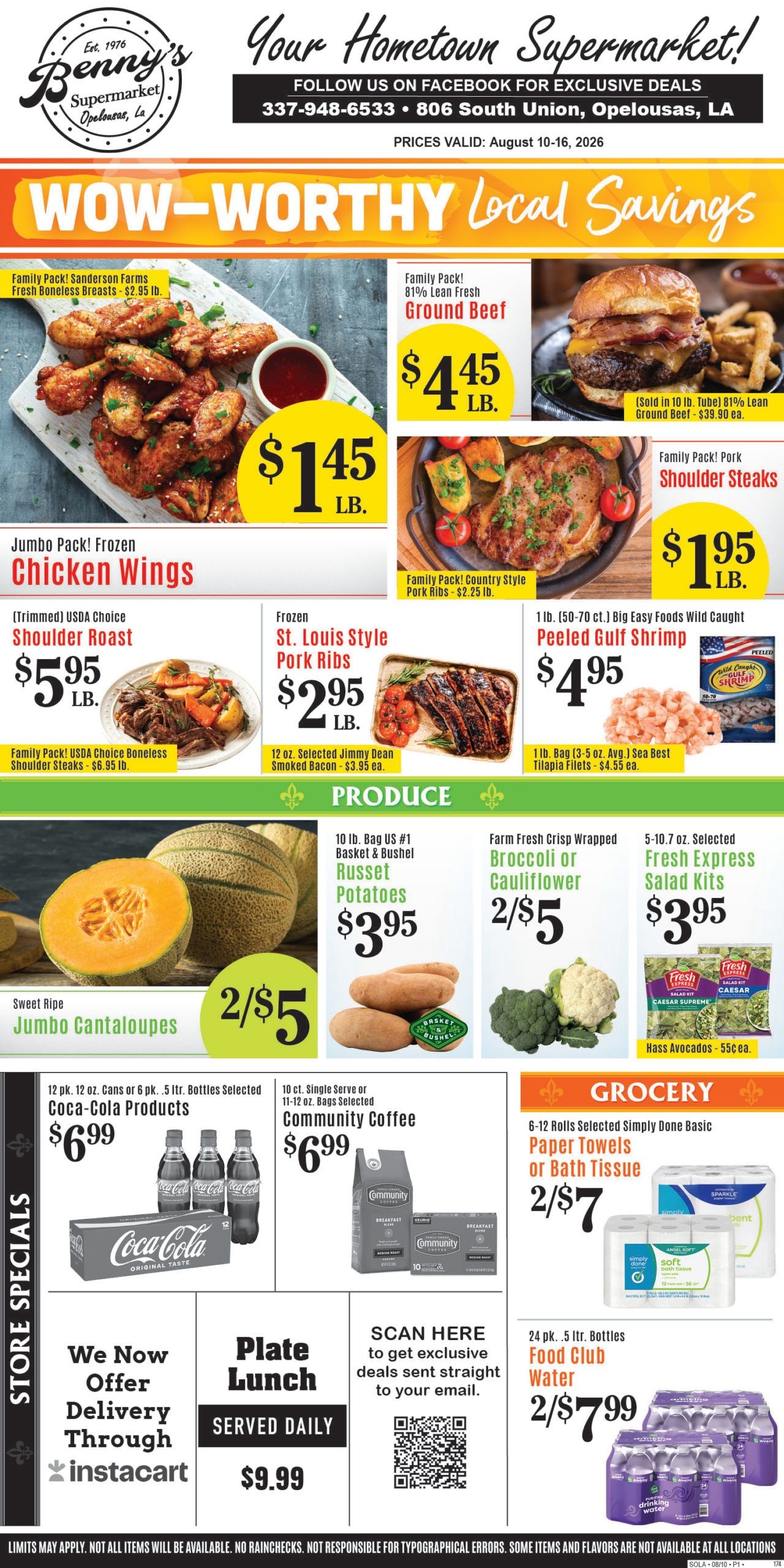 Benny's Supermarket Weekly Ad August 10 - 16, 2026