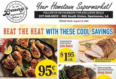 Benny's Supermarket Weekly Ad August 3 - 9, 2026