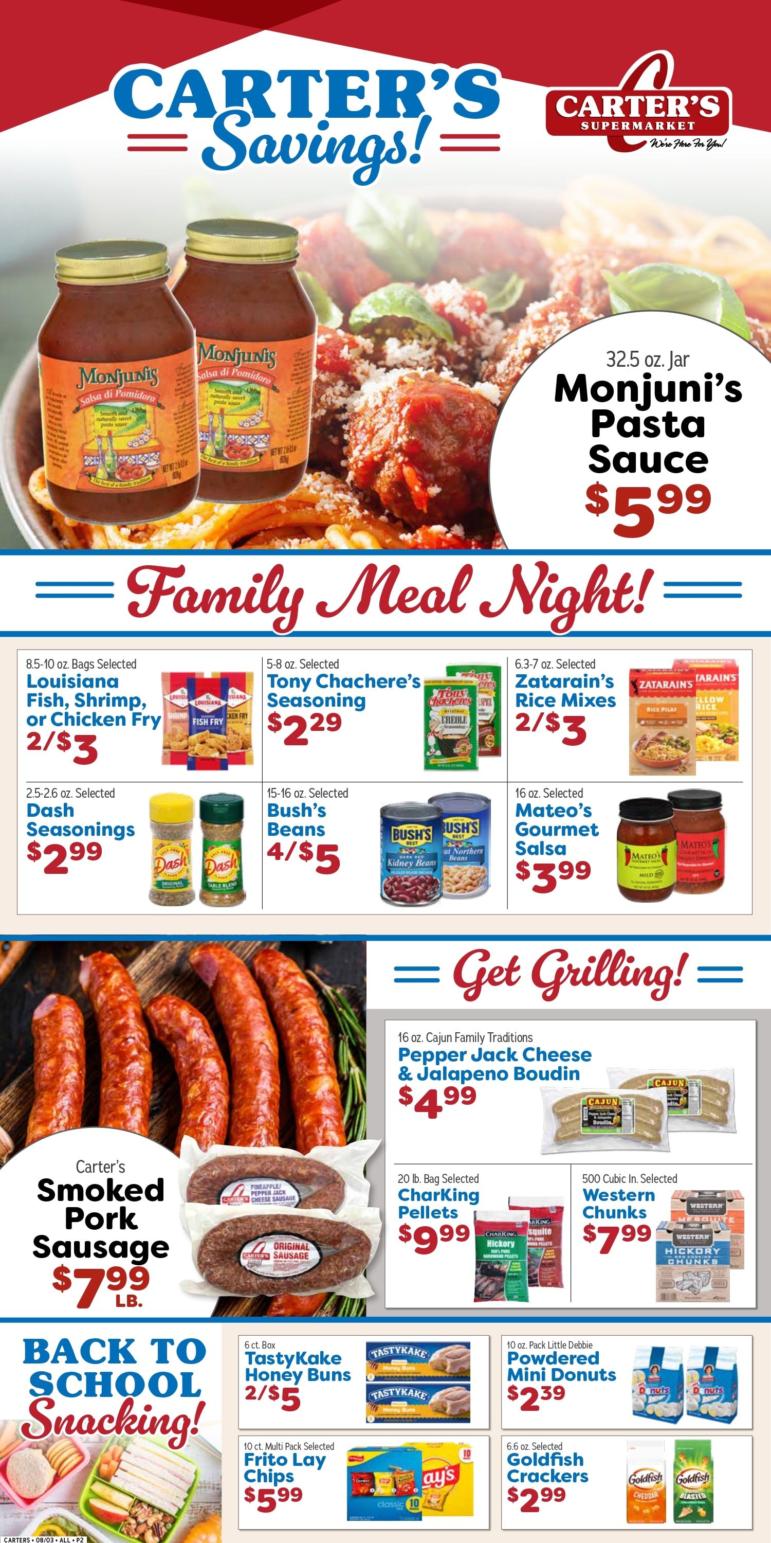 Carter's Supermarket Weekly Ad August 3 - 9, 2026