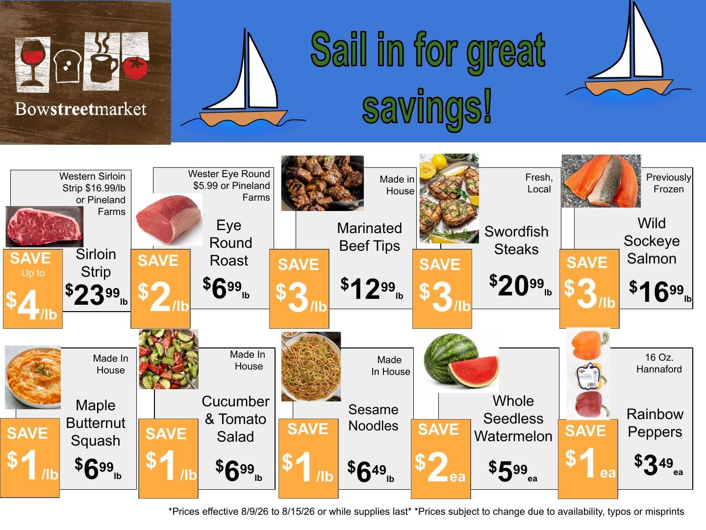 Bow Street Market Weekly Ad August 9 - 15, 2026