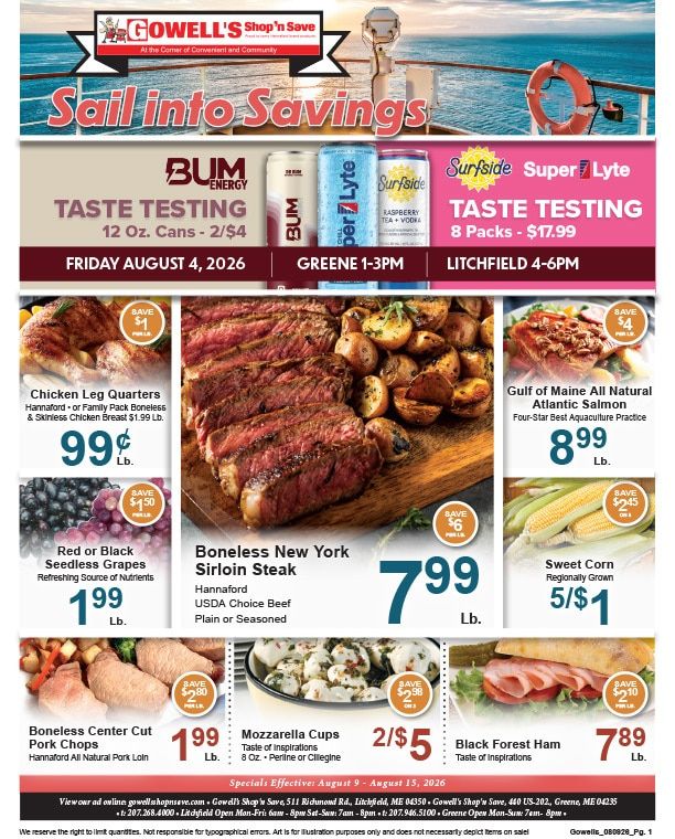 Gowell's Shop 'n Save Weekly Ad August 9 - 15, 2026