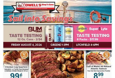 Gowell's Shop 'n Save Weekly Ad August 9 - 15, 2026