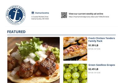 Main Street Grocery Weekly Ad August 7 - 13, 2026