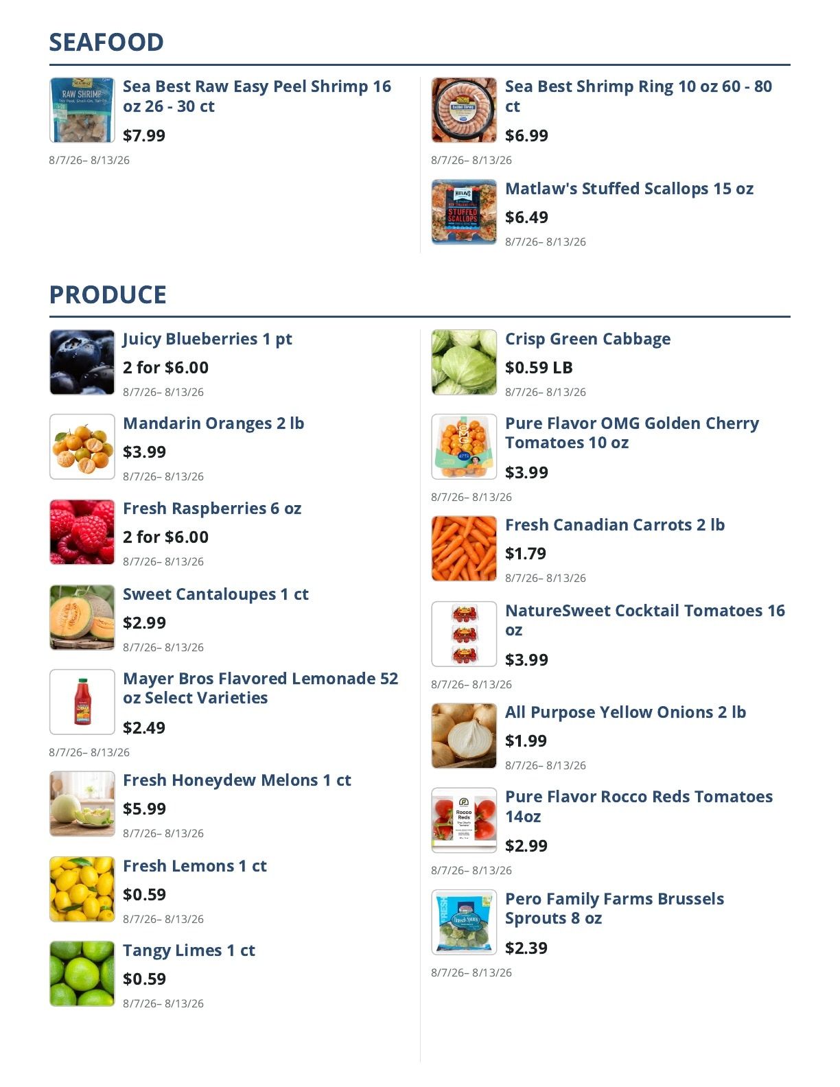 Main Street Grocery Weekly Ad August 7 - 13, 2026