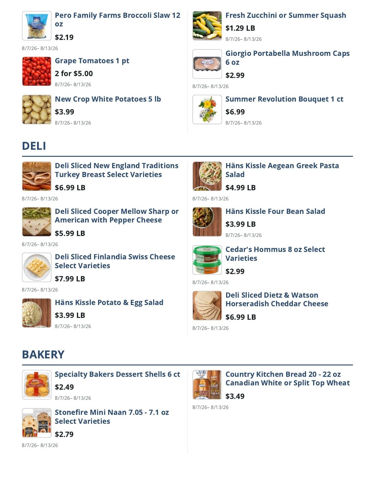 Main Street Grocery Weekly Ad August 7 - 13, 2026