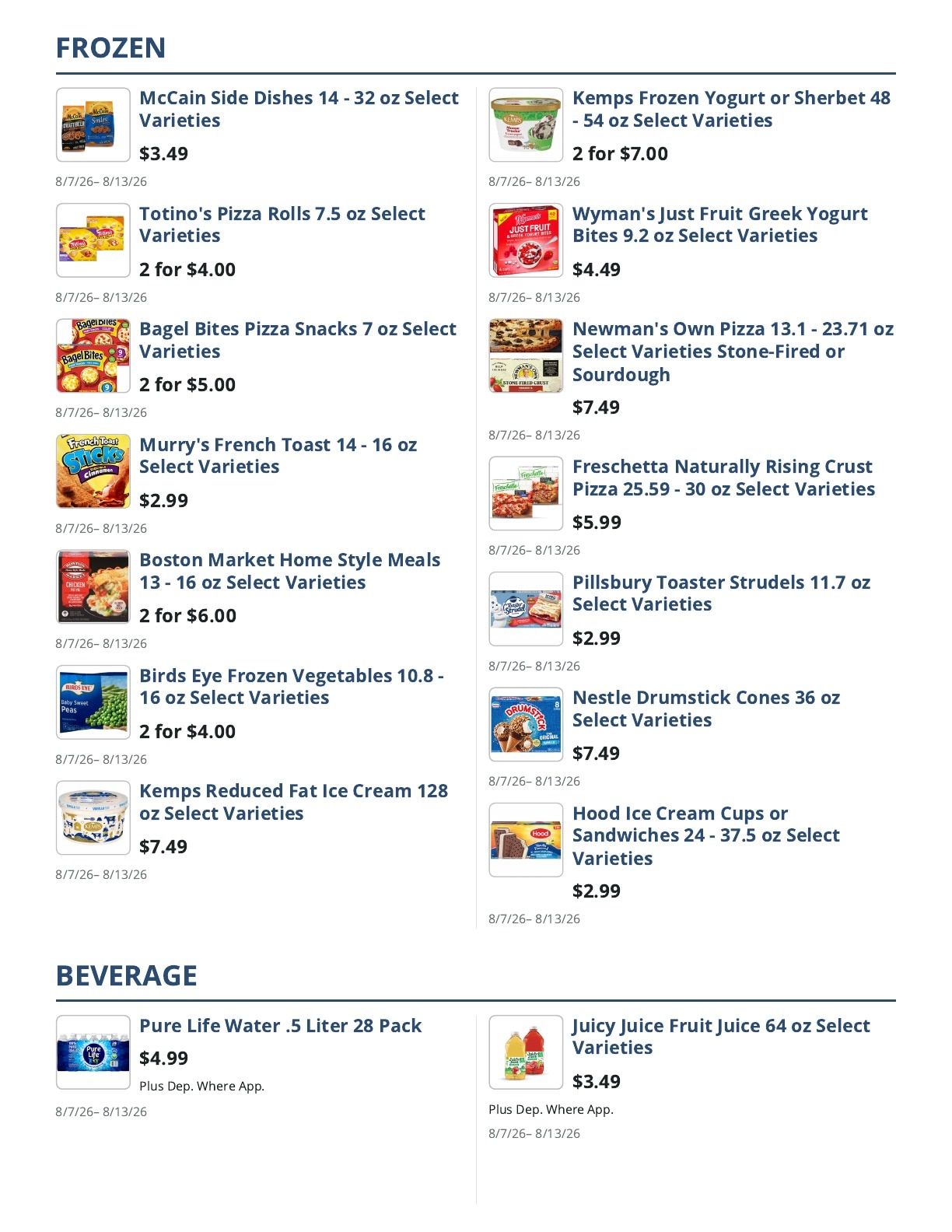 Main Street Grocery Weekly Ad August 7 - 13, 2026