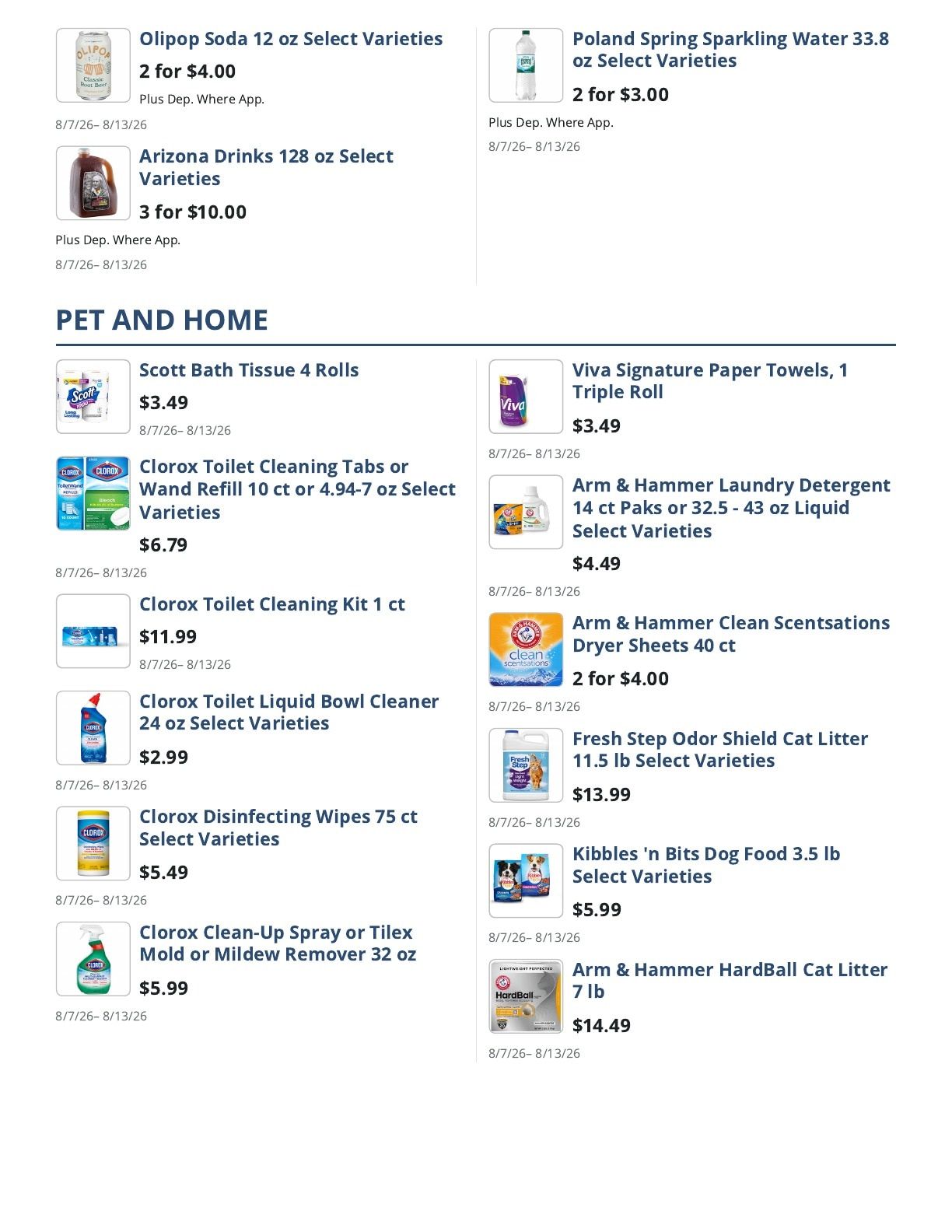 Main Street Grocery Weekly Ad August 7 - 13, 2026