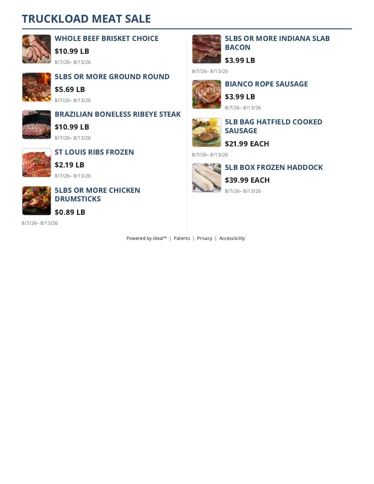Main Street Grocery Weekly Ad August 7 - 13, 2026