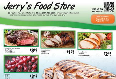 Jerry's Food Store Weekly Ad August 9 - 15, 2026