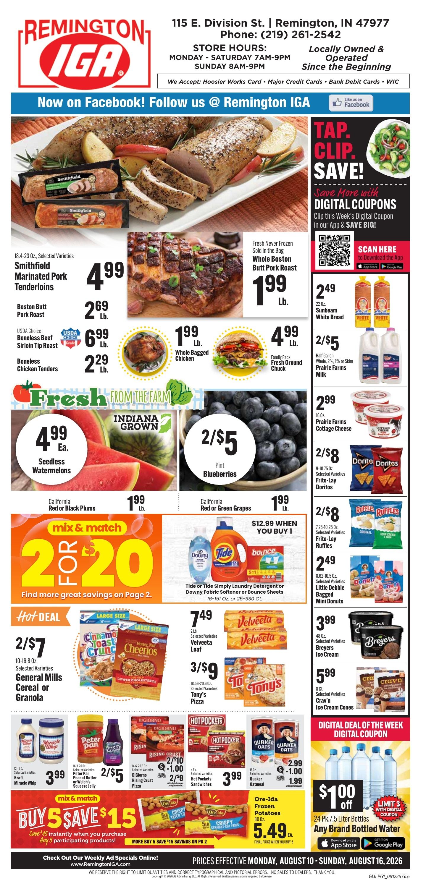 Remington IGA Weekly Ad August 10 - 16, 2026