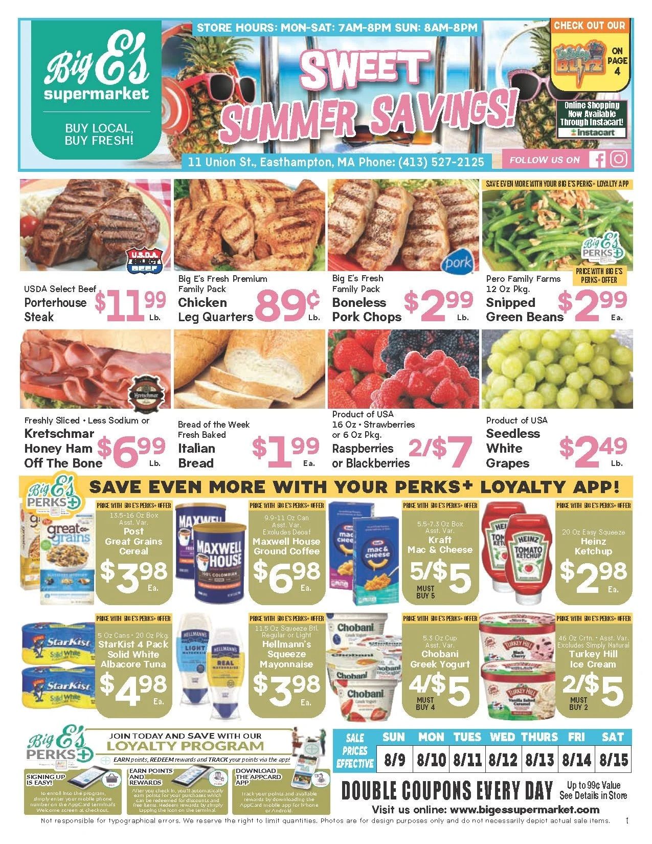Big E's Supermarket Weekly Ad August 9 - 15, 2026
