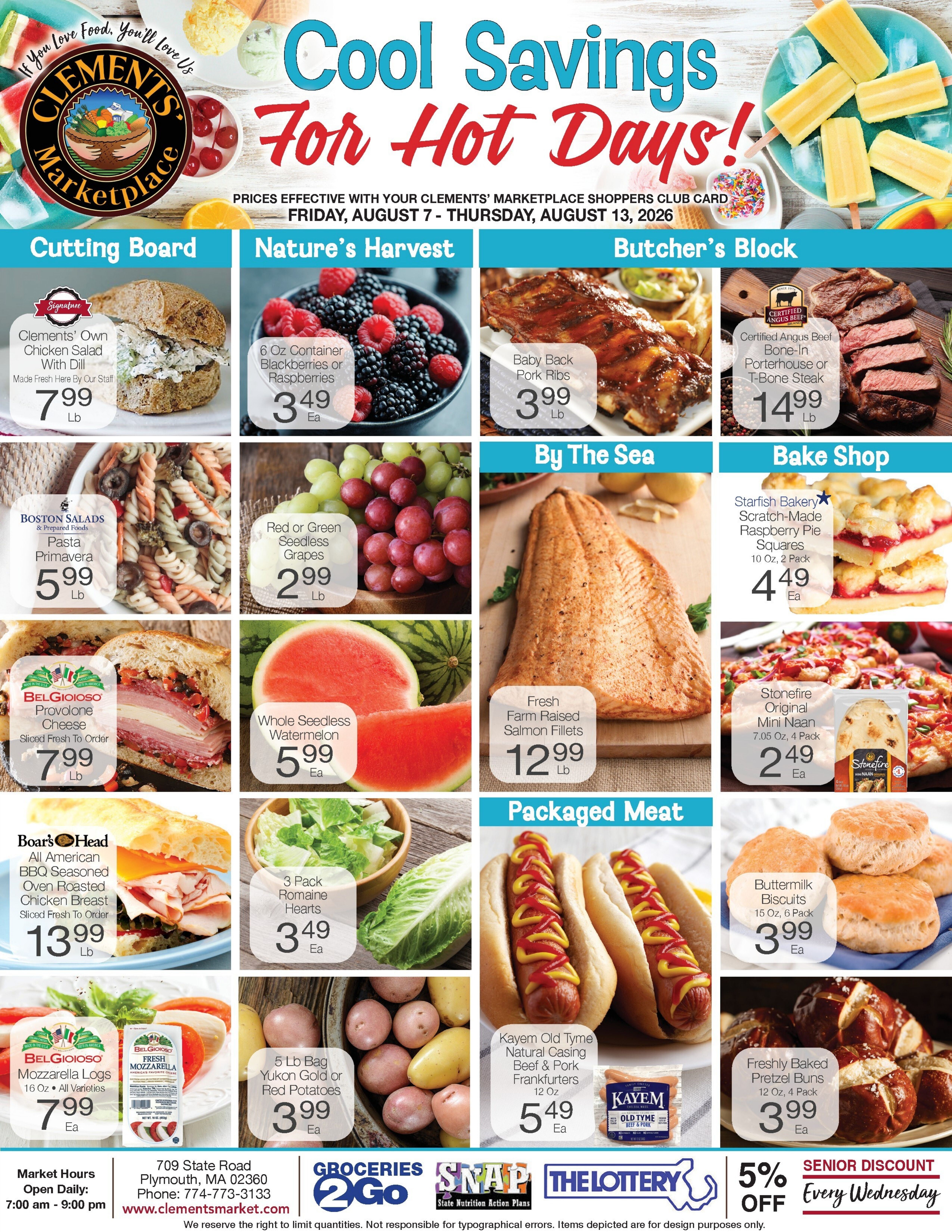 Clements' Marketplace (Plymouth, MA) Weekly Ad August 7 - 13, 2026
