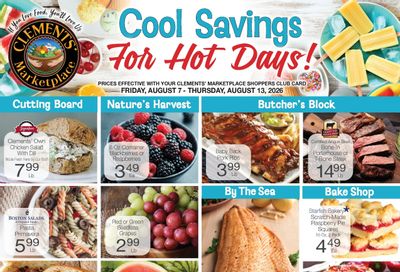 Clements' Marketplace (Plymouth, MA) Weekly Ad August 7 - 13, 2026
