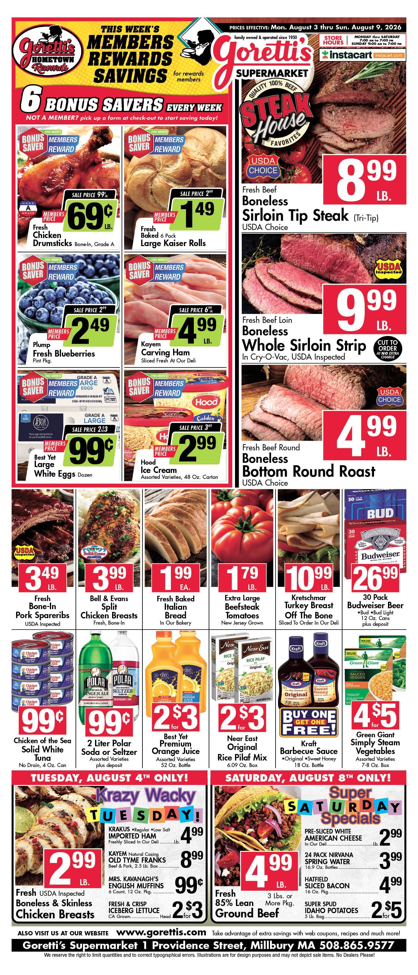 Goretti's Supermarket Circular Aug 9 2026 Weekly Ad August 3 - 9, 2026