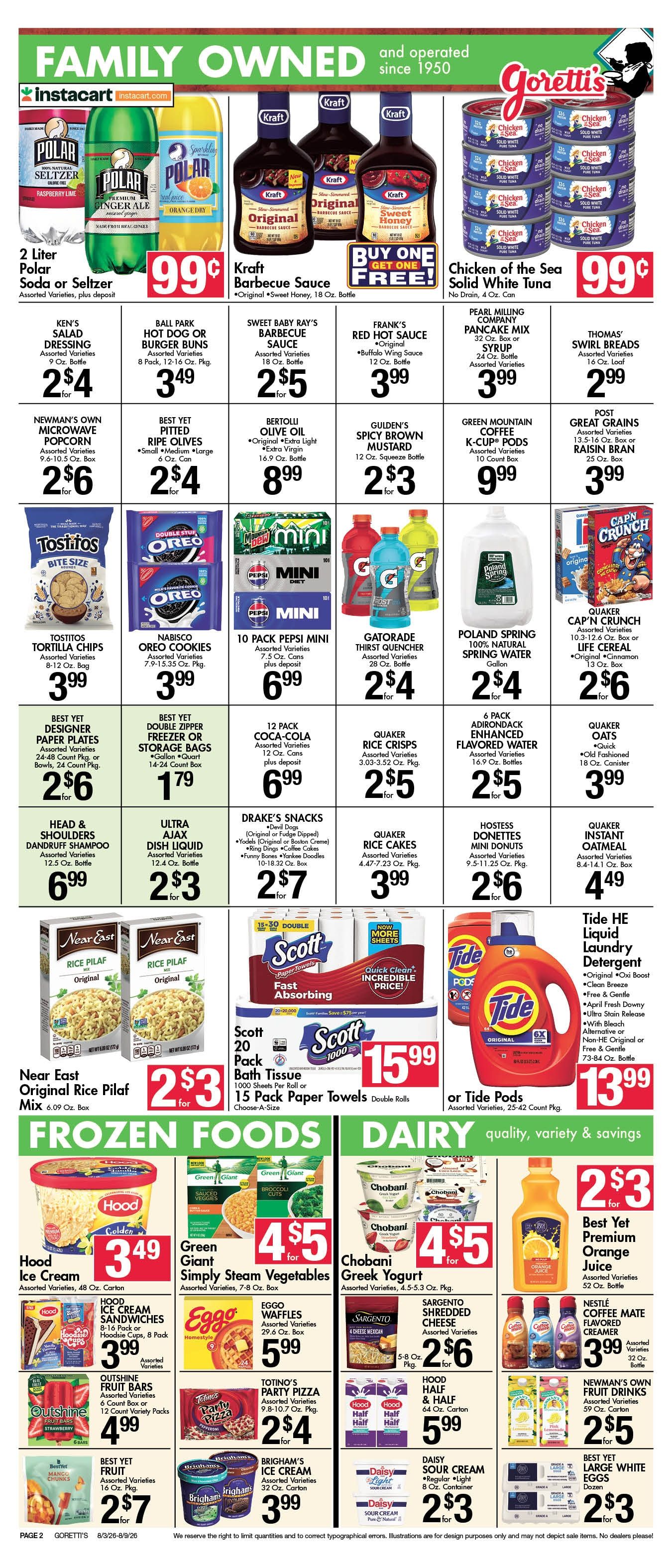 Goretti's Supermarket Circular Aug 9 2026 Weekly Ad August 3 - 9, 2026