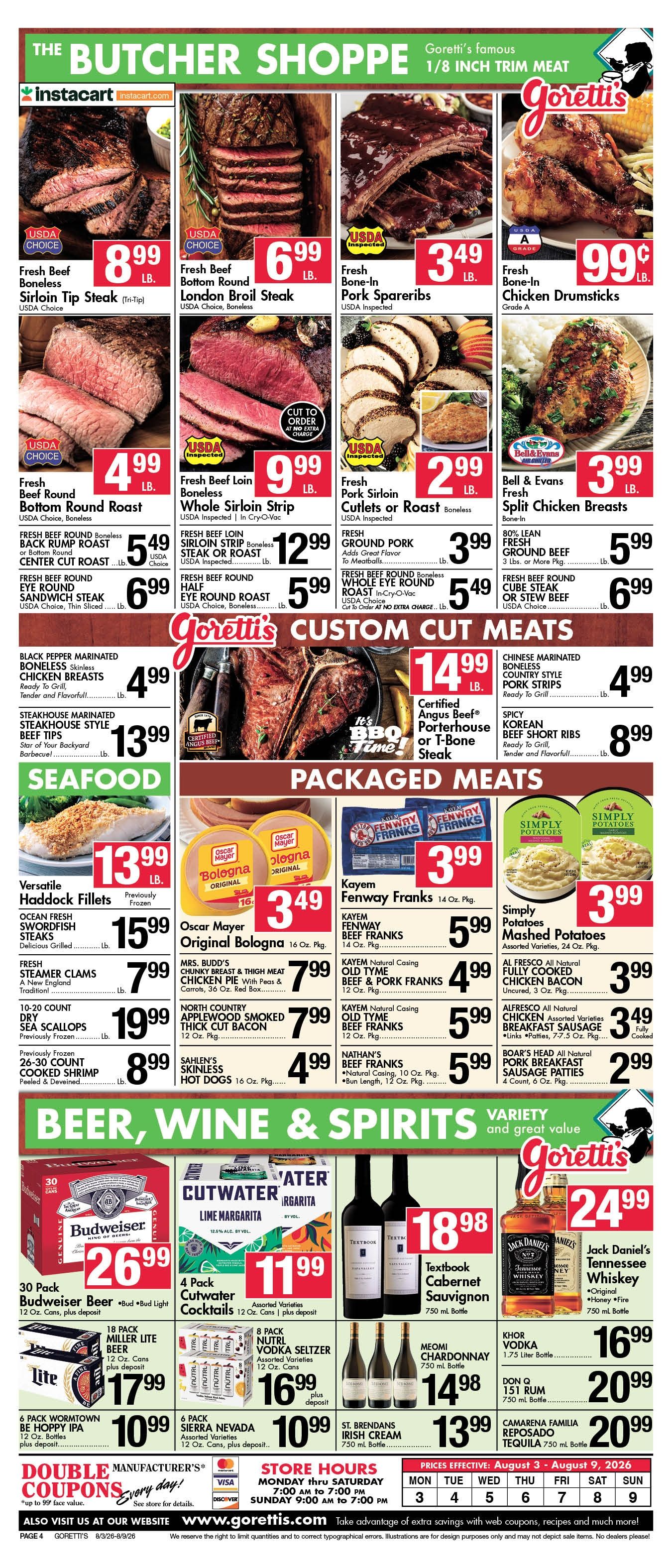 Goretti's Supermarket Circular Aug 9 2026 Weekly Ad August 3 - 9, 2026