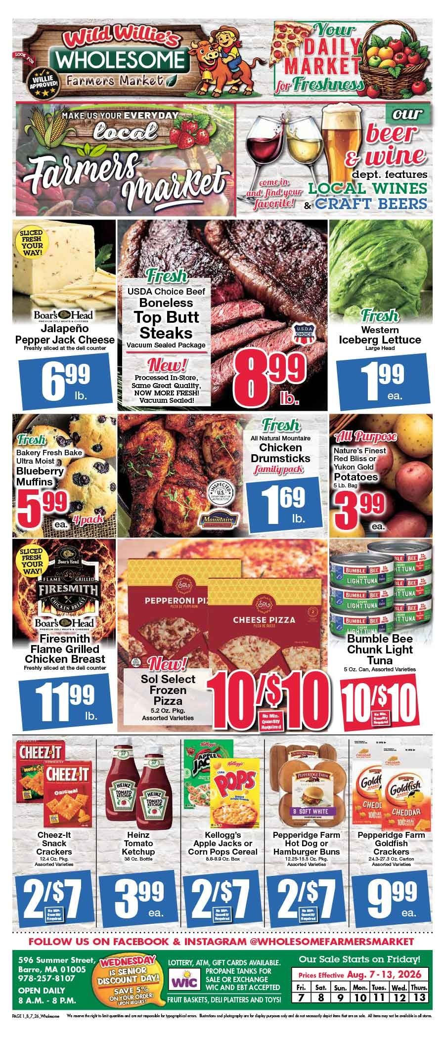 Wholesome Farmers Market Weekly Ad August 7 - 13, 2026