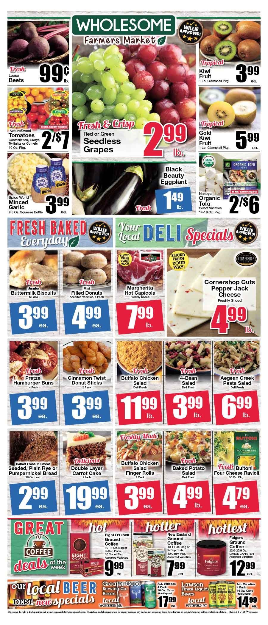 Wholesome Farmers Market Weekly Ad August 7 - 13, 2026