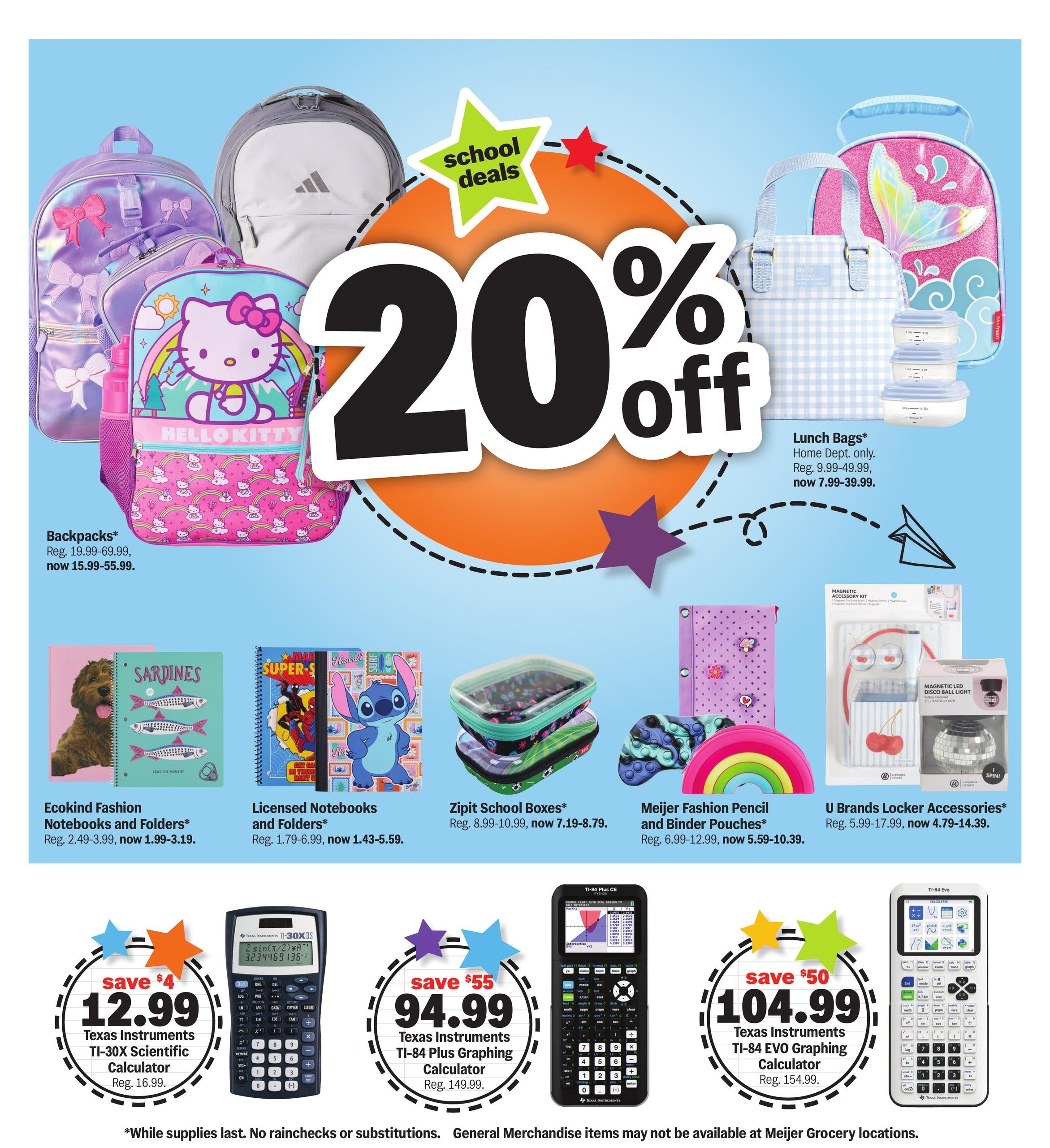 Meijer (Chicago Area, IL) school deals under $1 Weekly Ad August 12 - 25, 2026