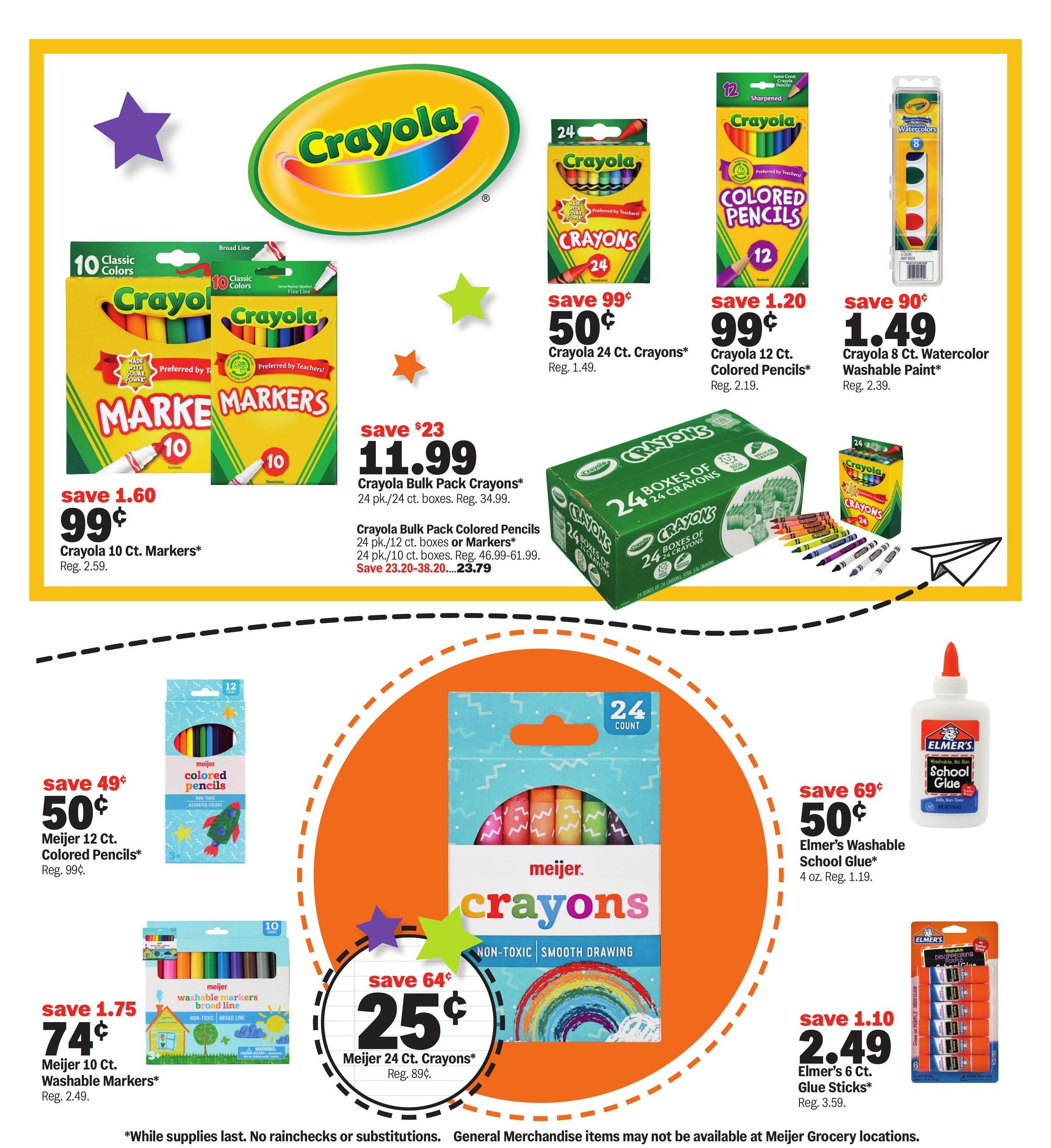 Meijer (Annawan Area, IL) school deals under $1 Weekly Ad August 12 - 25, 2026