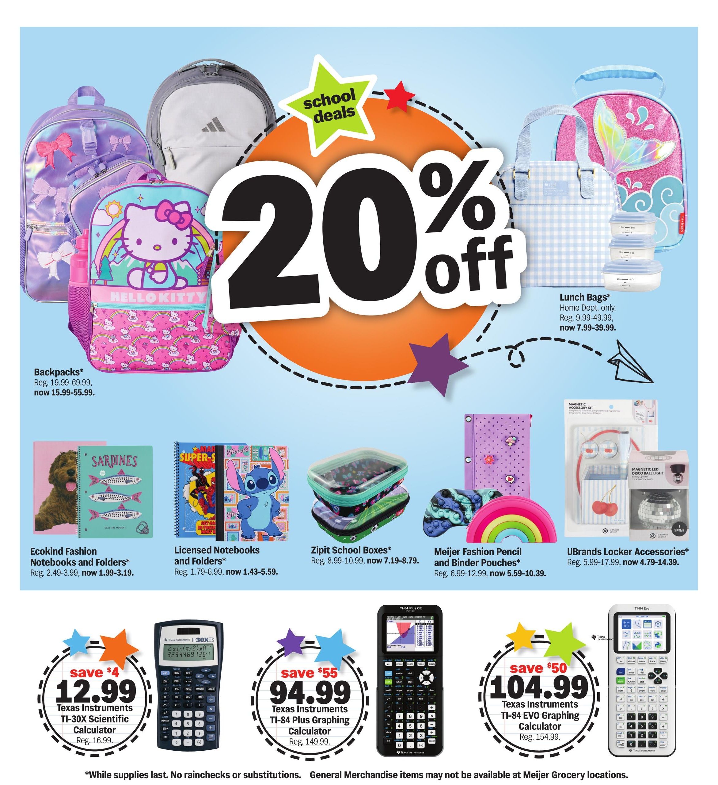 Meijer (Annawan Area, IL) school deals under $1 Weekly Ad August 12 - 25, 2026