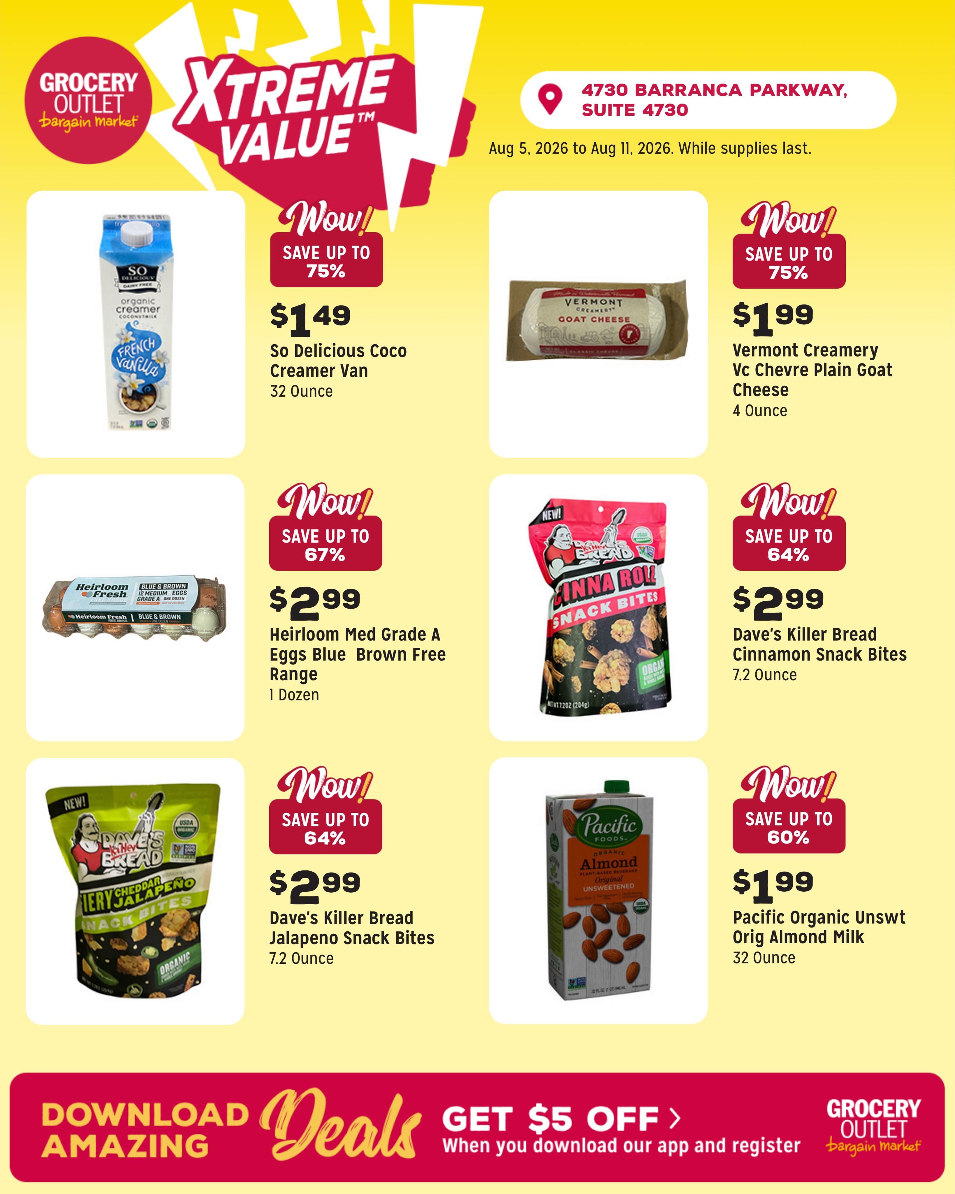 Grocery Outlet (Irvine Area, CA) Weekly Ad August 5 - 11, 2026