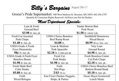 Grocer's Pride Weekly Ad August 5 - 11, 2026
