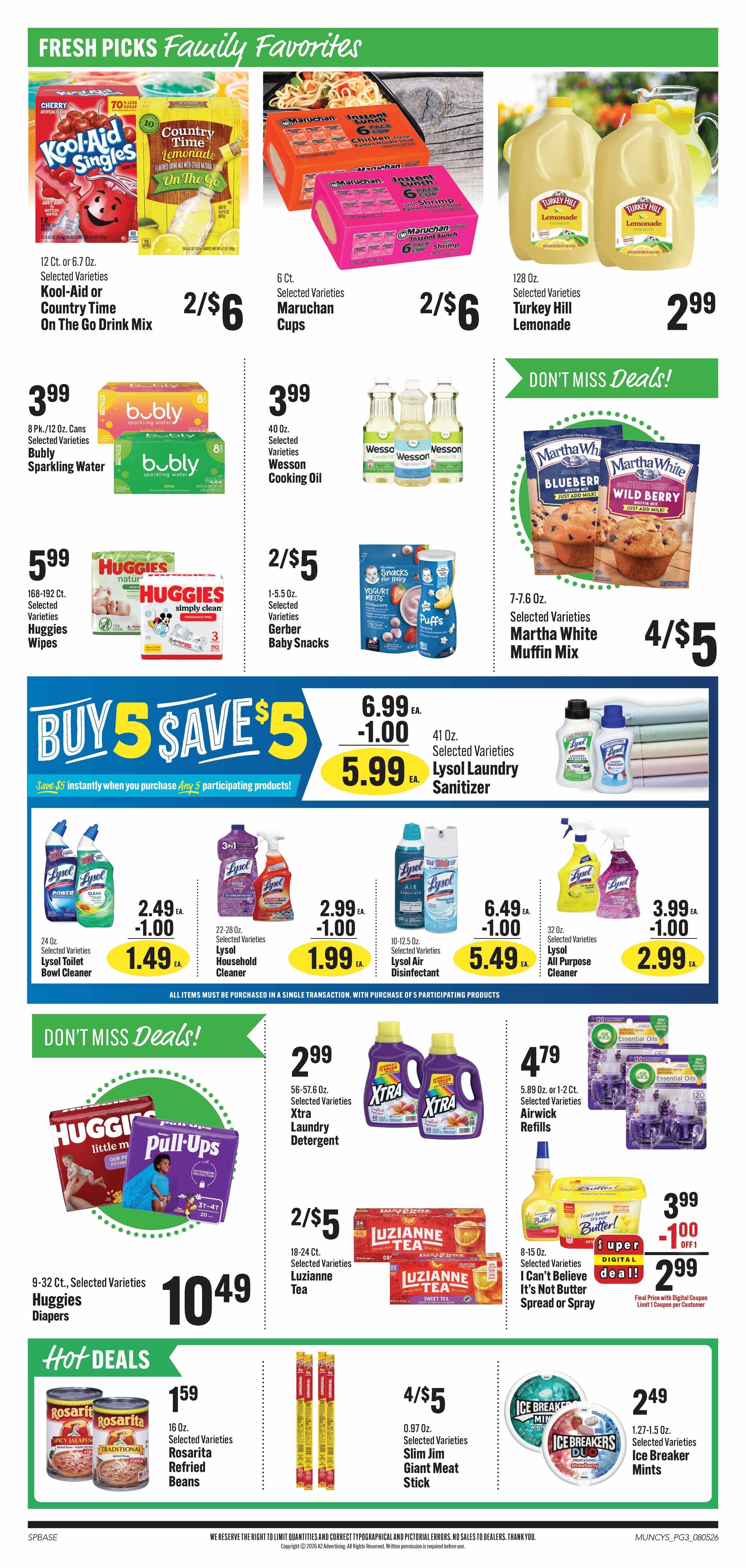 Muncy's Supermarket Back to School Favorites Weekly Ad August 5 - 11, 2026