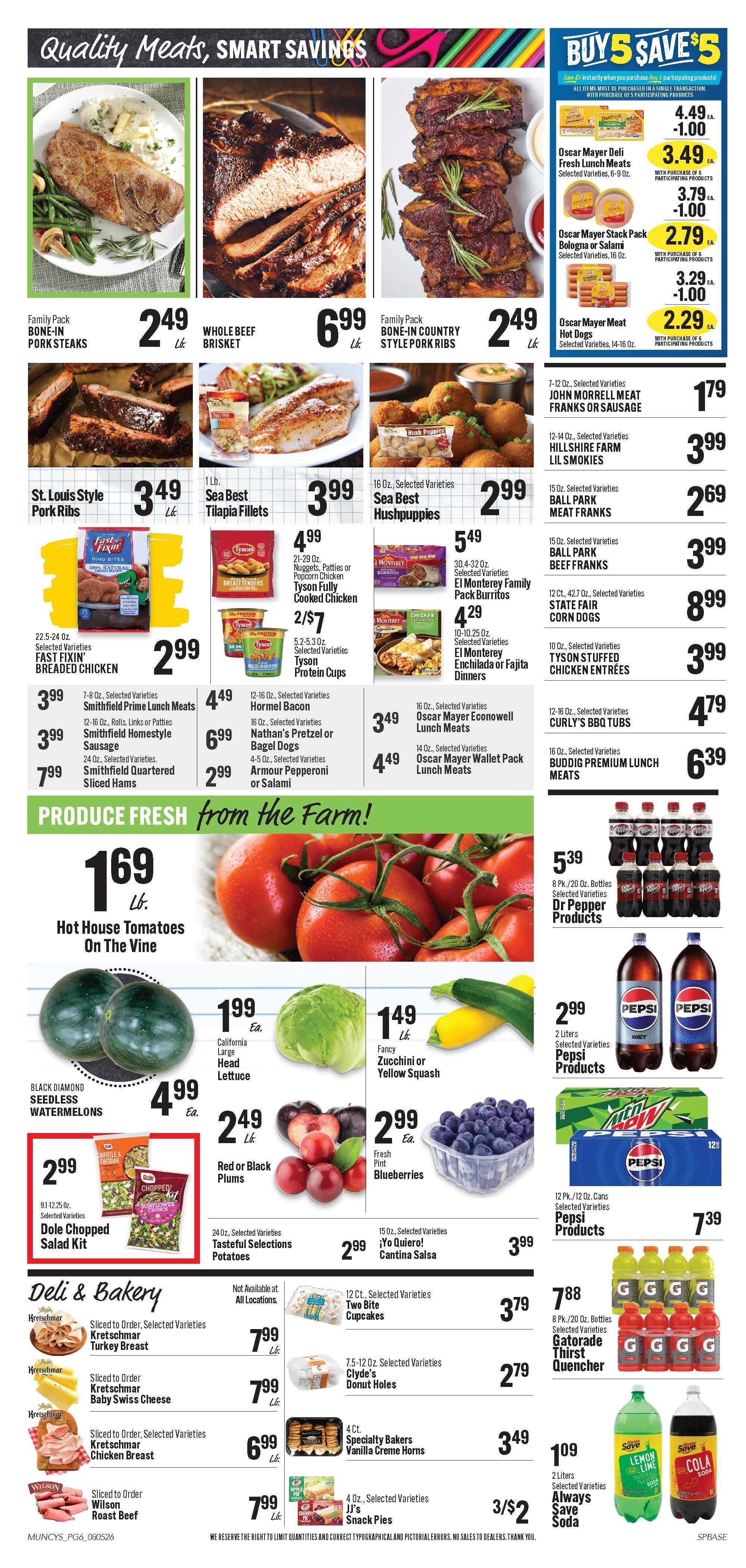 Muncy's Supermarket Back to School Favorites Weekly Ad August 5 - 11, 2026