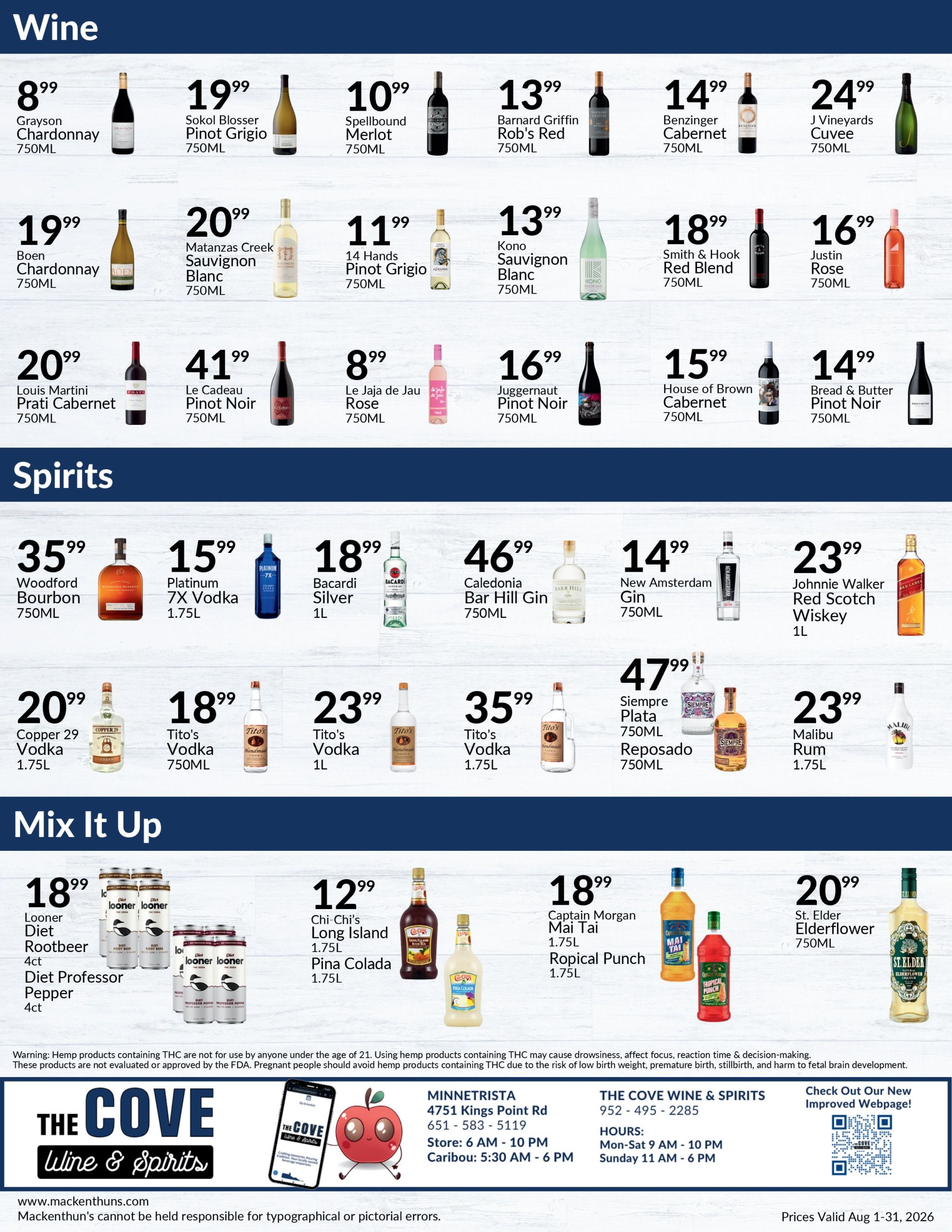 Mackenthun's The Cove Monthly Weekly Ad August 1 - 31, 2026