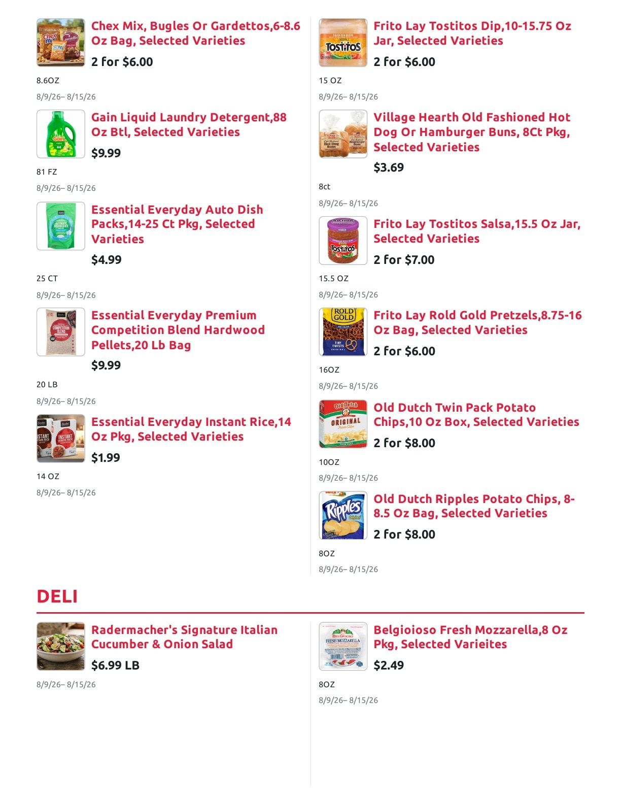 Radermacher's Fresh Market Weekly Ad August 9 - 15, 2026