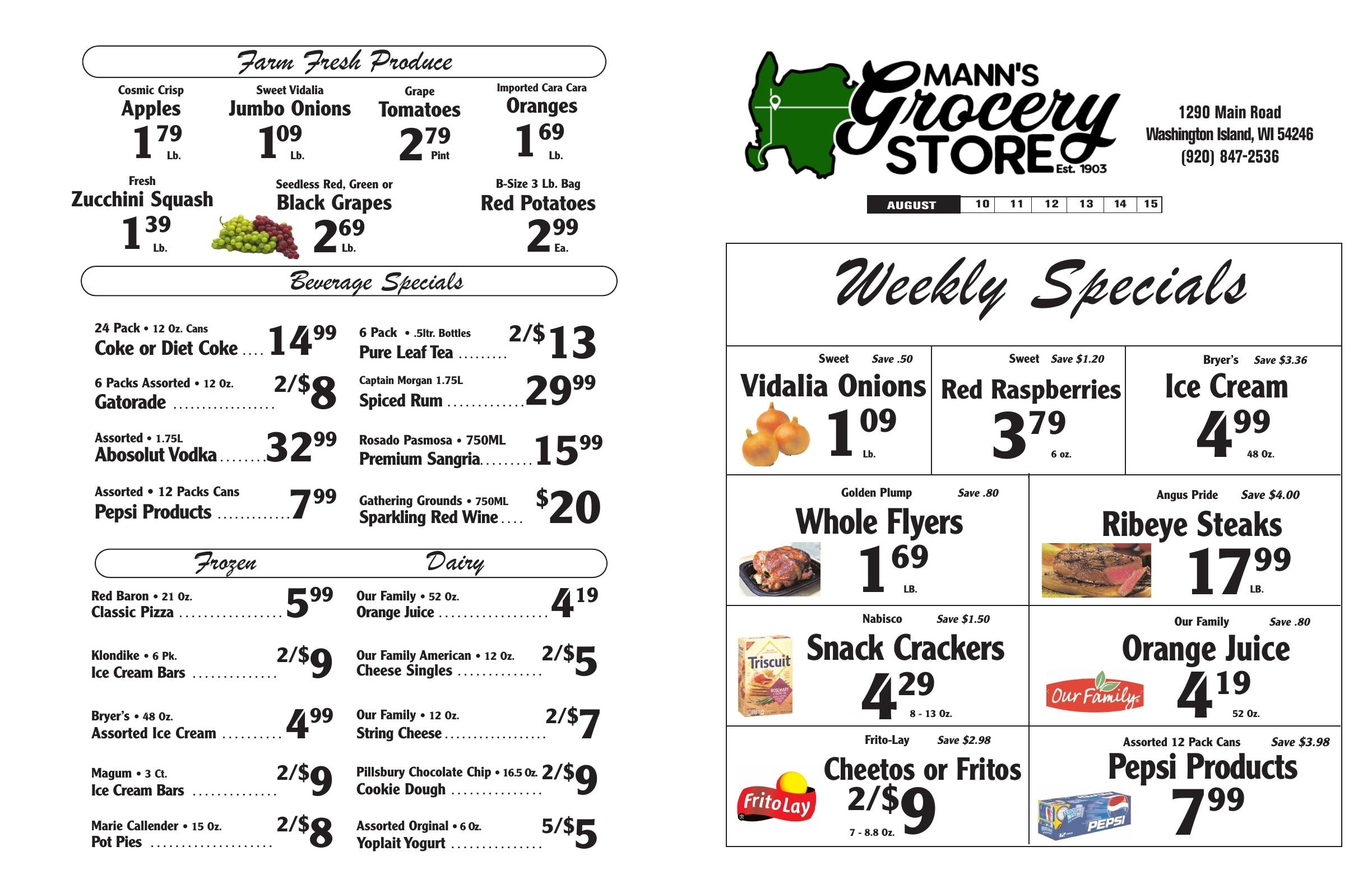 Mann's Grocery Weekly Ad August 10 - 15, 2026