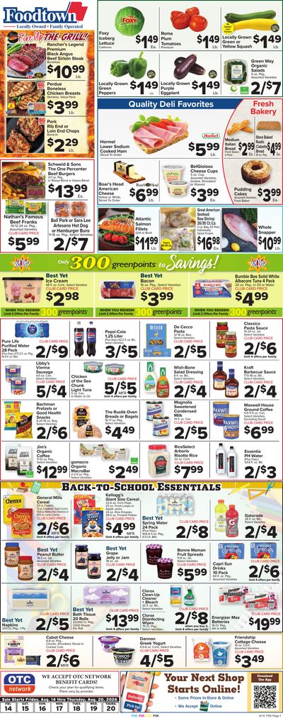Foodtown Weekly Ad August 14 - 20, 2026