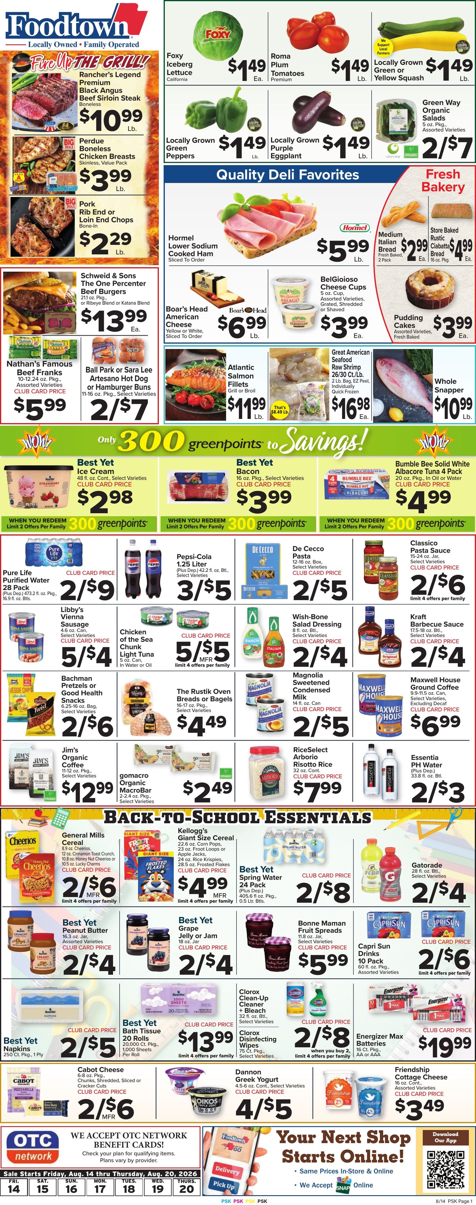 Foodtown Weekly Ad August 14 - 20, 2026
