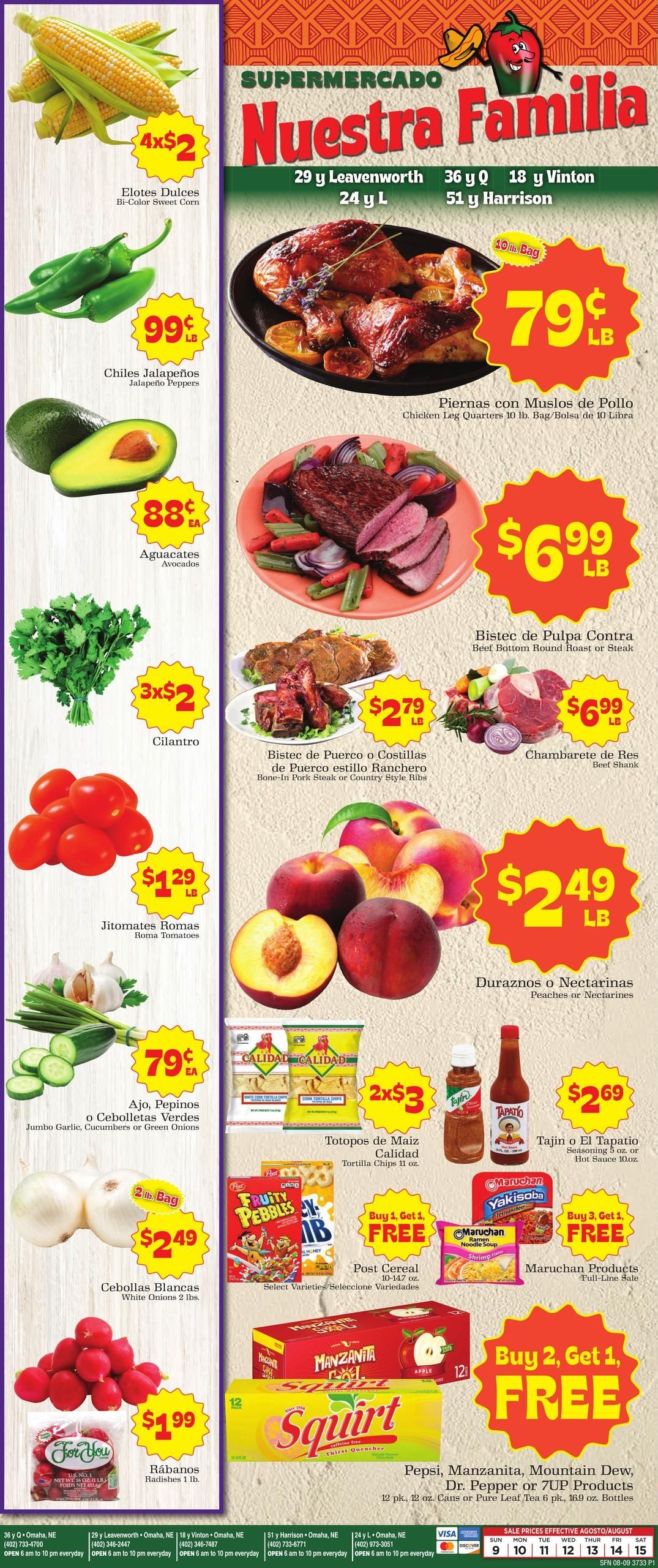 Supermercado Nuestra Familia Weekly Ad August 9 - 15, 2026