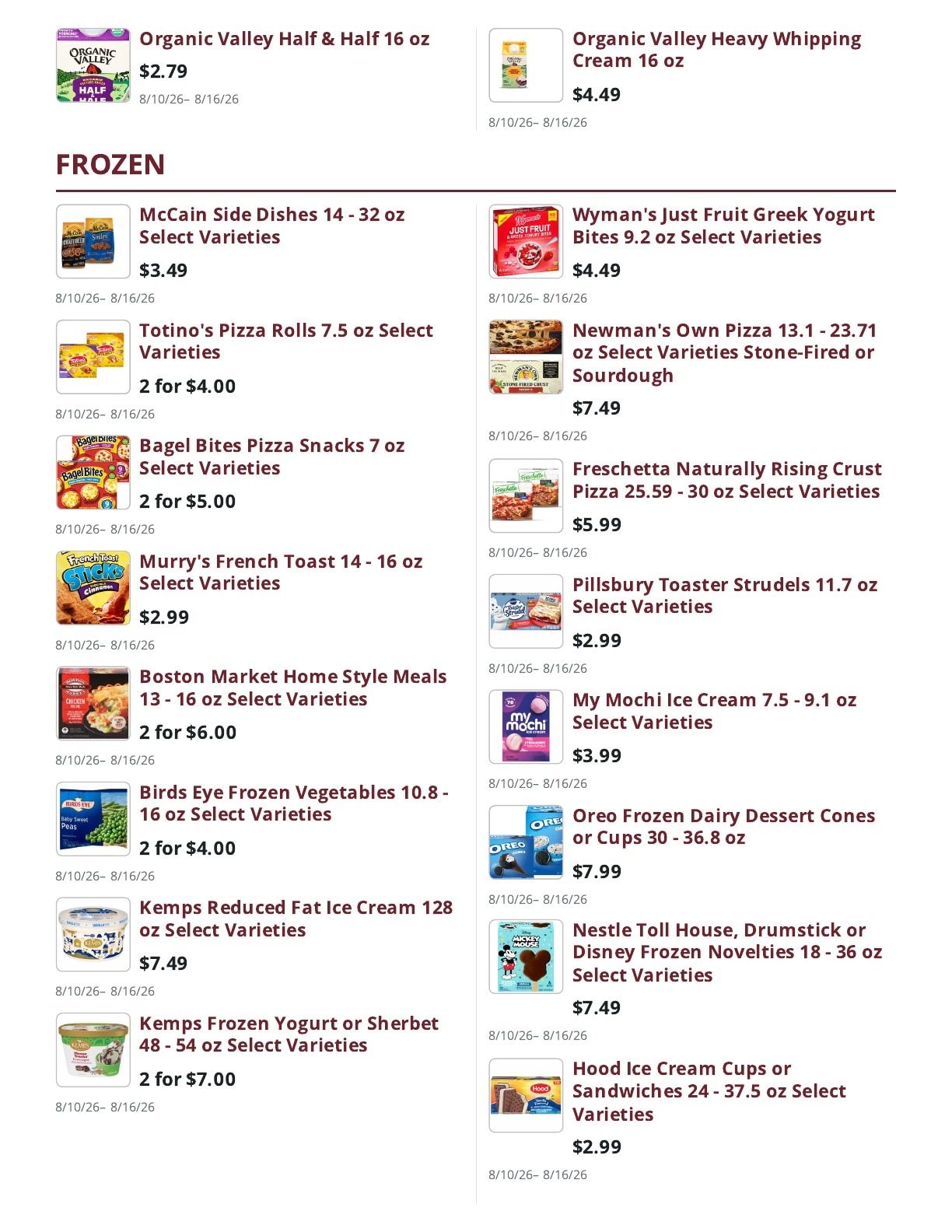 Ralph's Supermarket Weekly Ad August 10 - 16, 2026