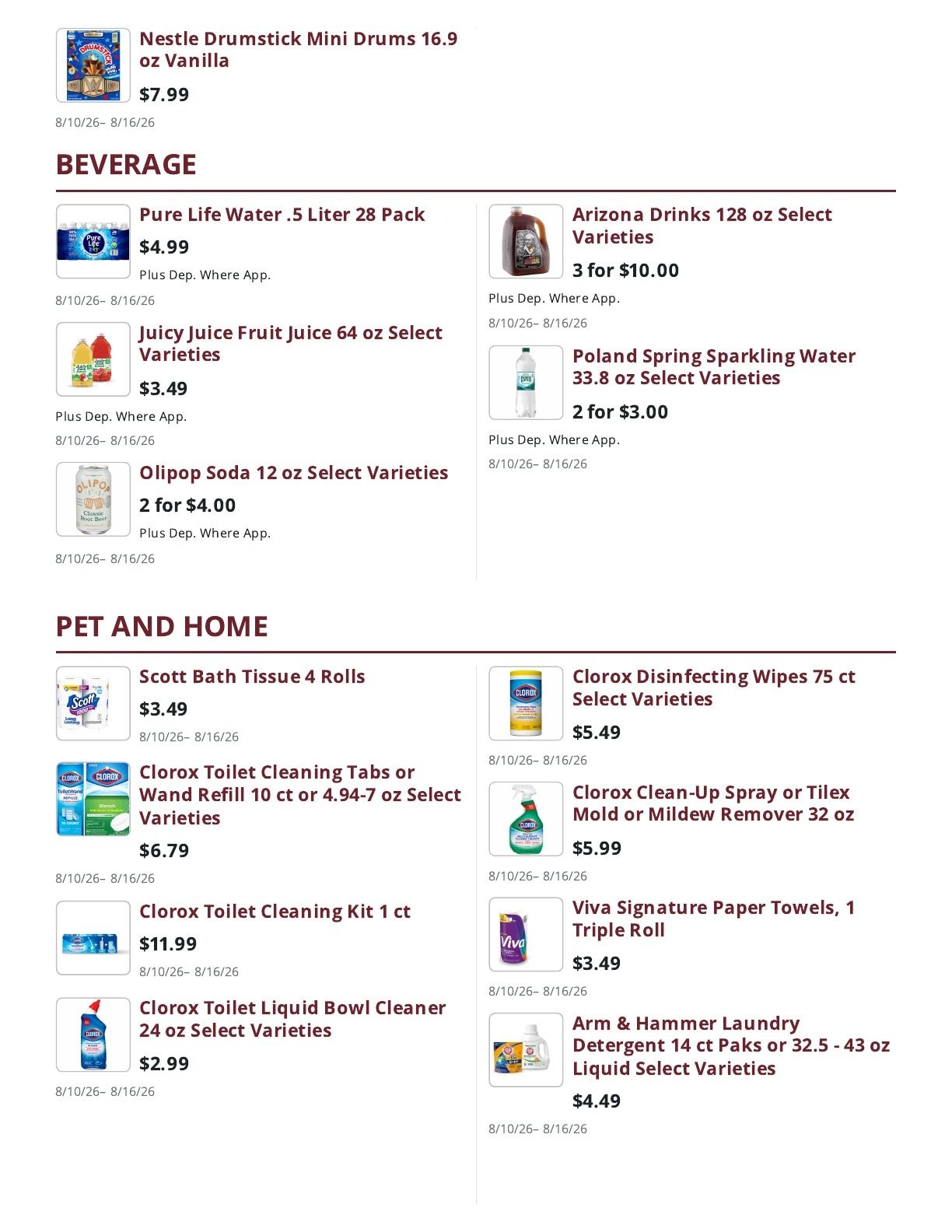 Ralph's Supermarket Weekly Ad August 10 - 16, 2026