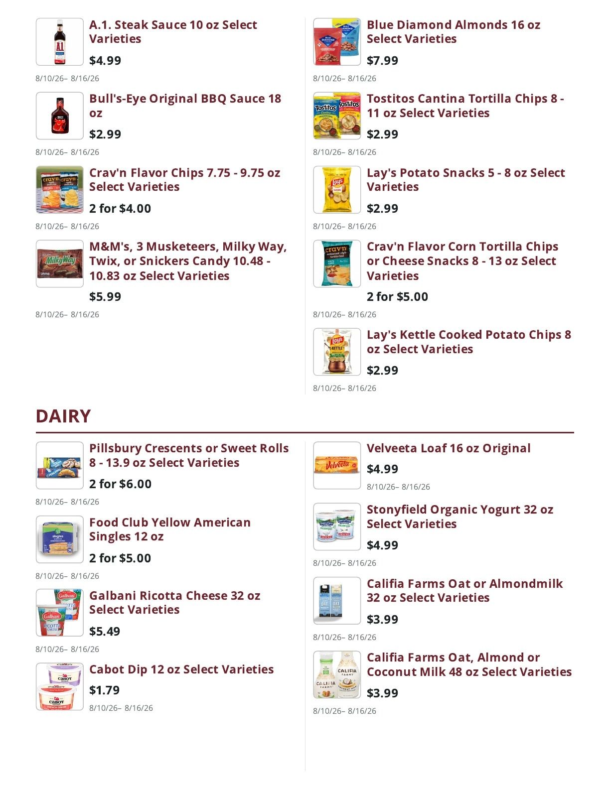 Ralph's Supermarket Weekly Ad August 10 - 16, 2026