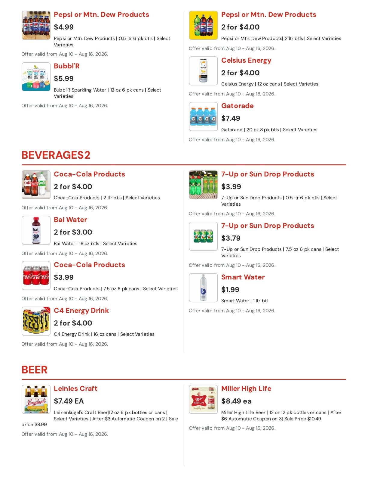 Hansen's IGA (Bangor, WI) Weekly Ad August 10 - 16, 2026