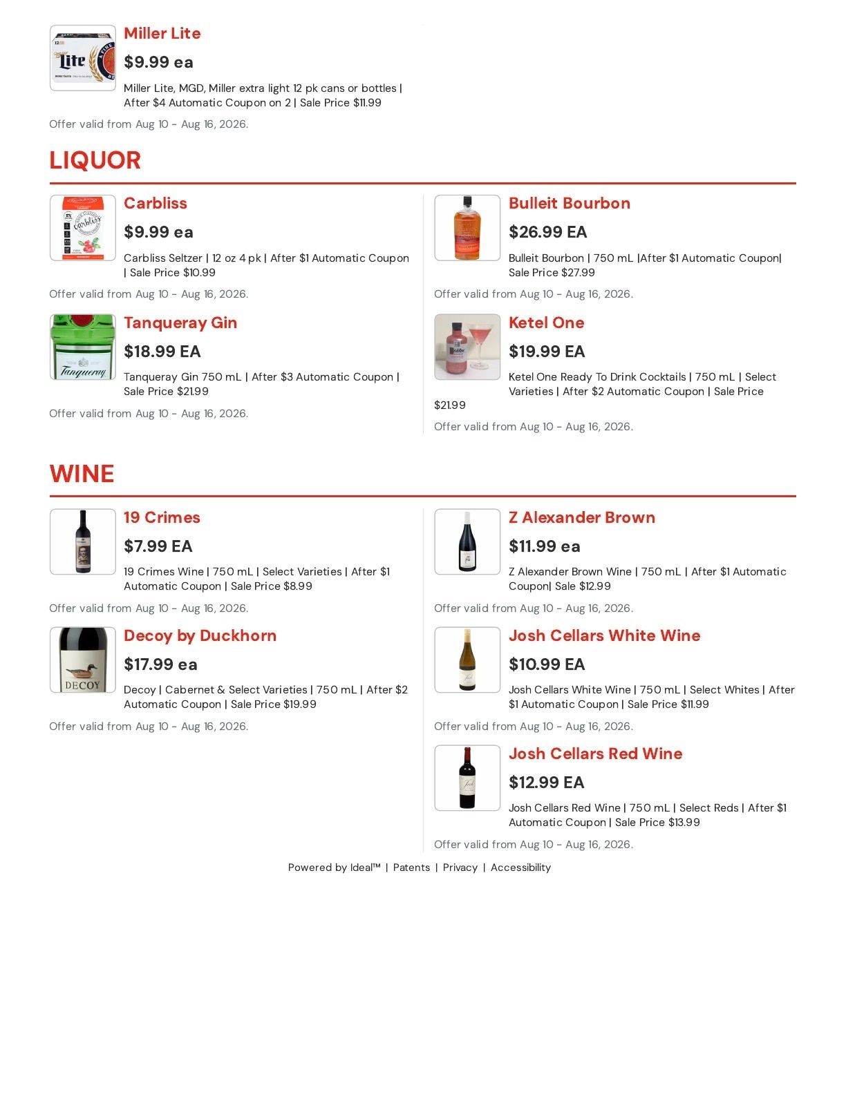 Hansen's IGA (East Troy, WI) Weekly Ad August 10 - 16, 2026